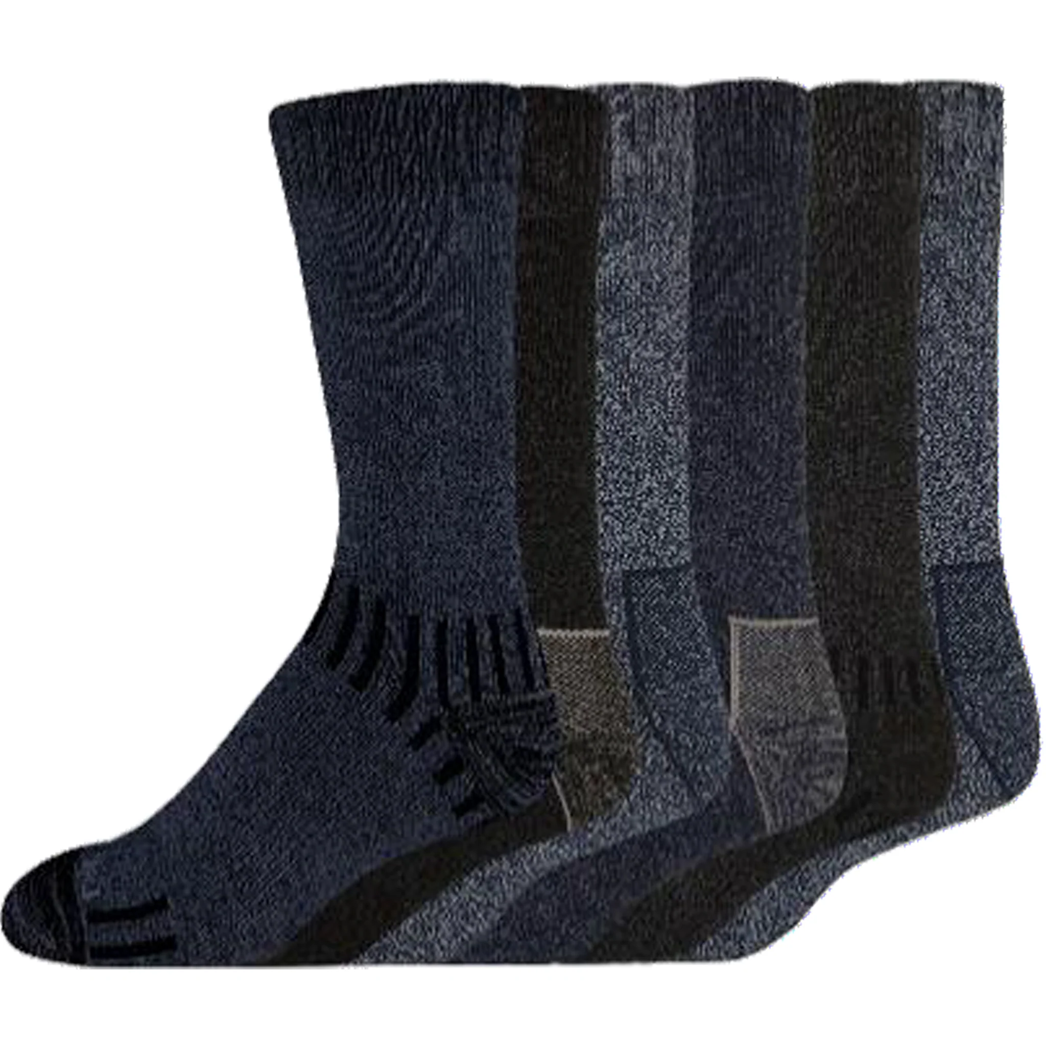 Dickies Men's 6 Packs The Trekker Crew Accent Heel/Toe Asst Socks, Sizes 6-12 ( I611011 ) - Image 4