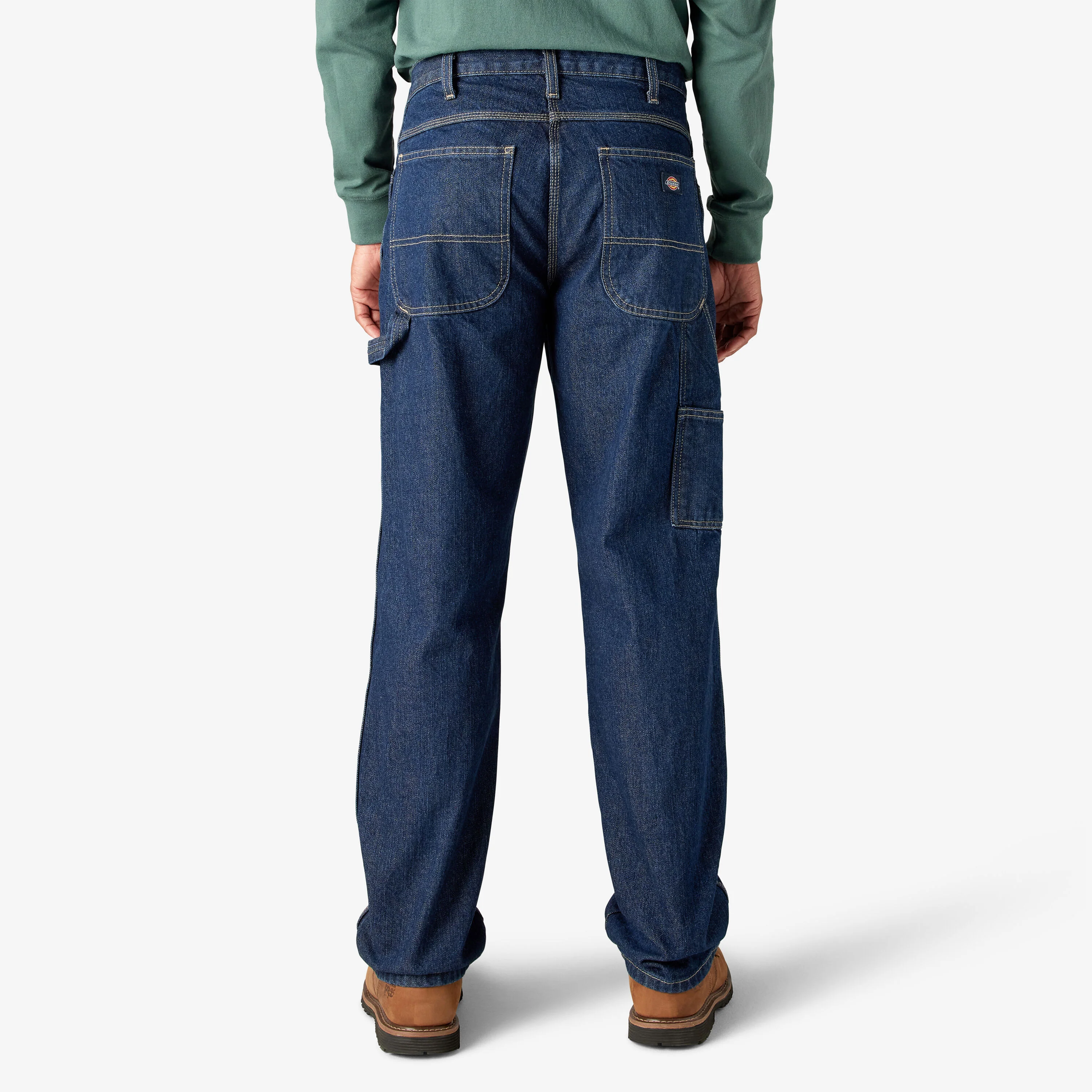 Dickies Men's Relaxed Fit Carpenter Pants - Rinsed Indigo Blue-1993 - Image 4