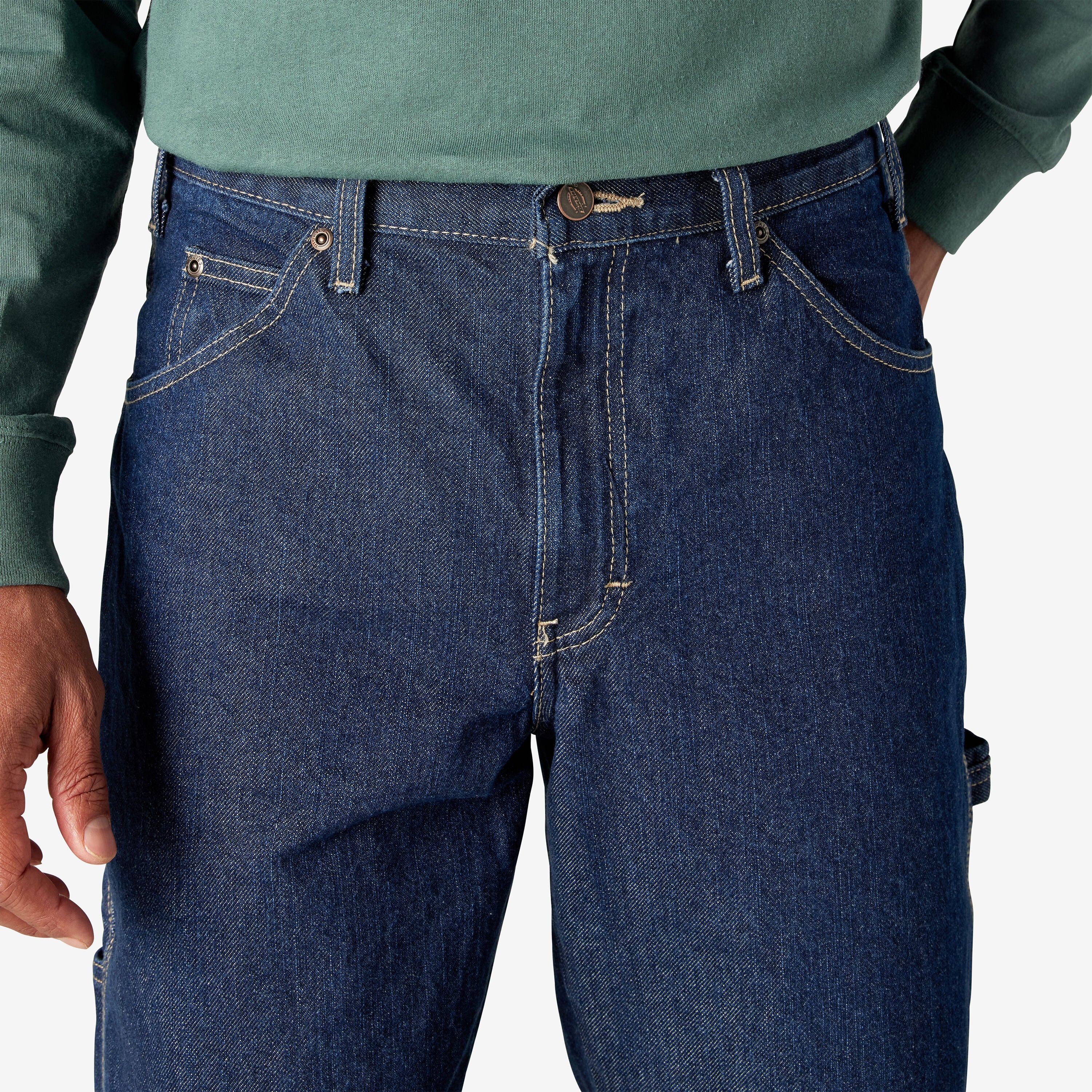 Dickies Men's Relaxed Fit Carpenter Pants - Rinsed Indigo Blue-1993 - Image 5