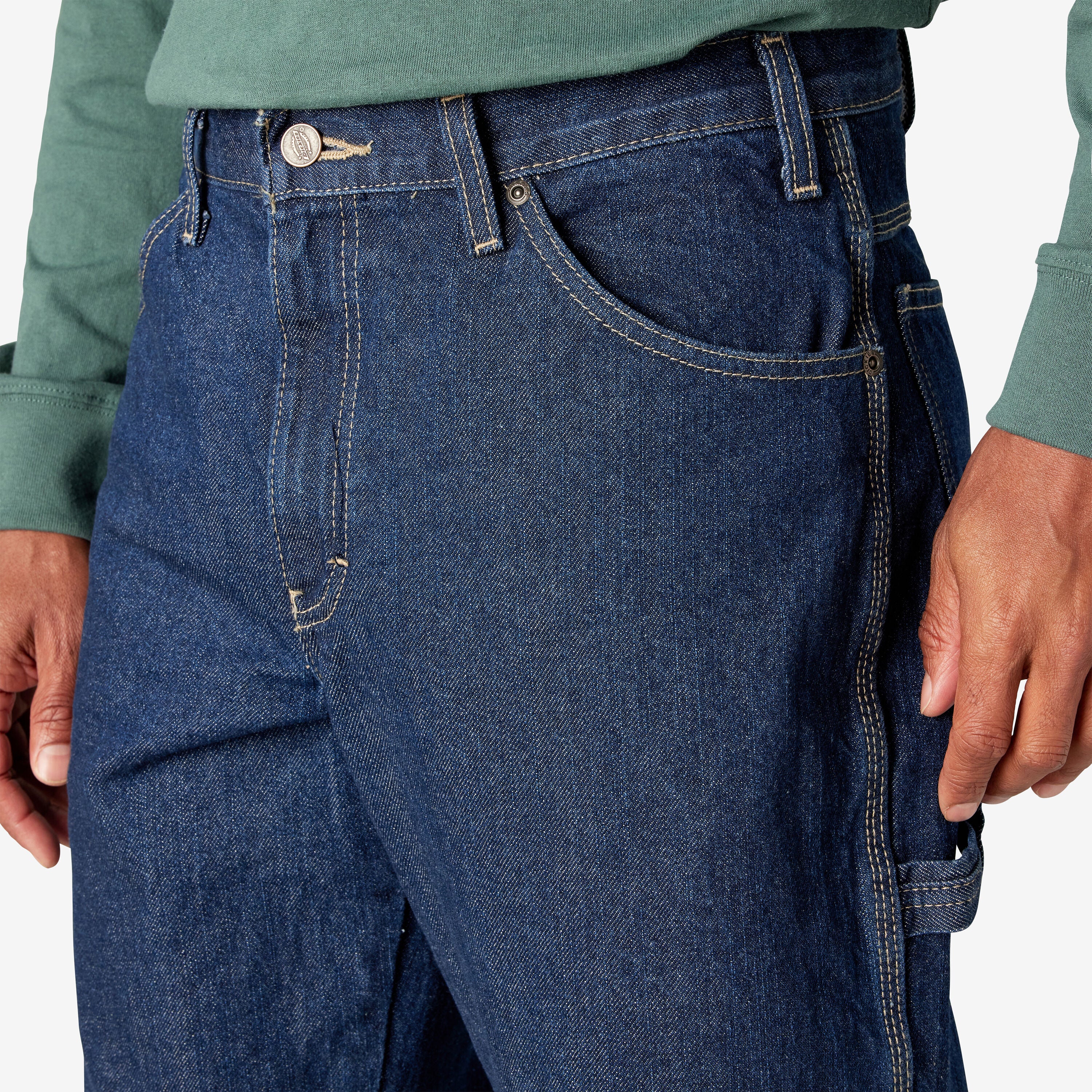 Dickies Men's Relaxed Fit Carpenter Pants - Rinsed Indigo Blue-1993 - Image 6