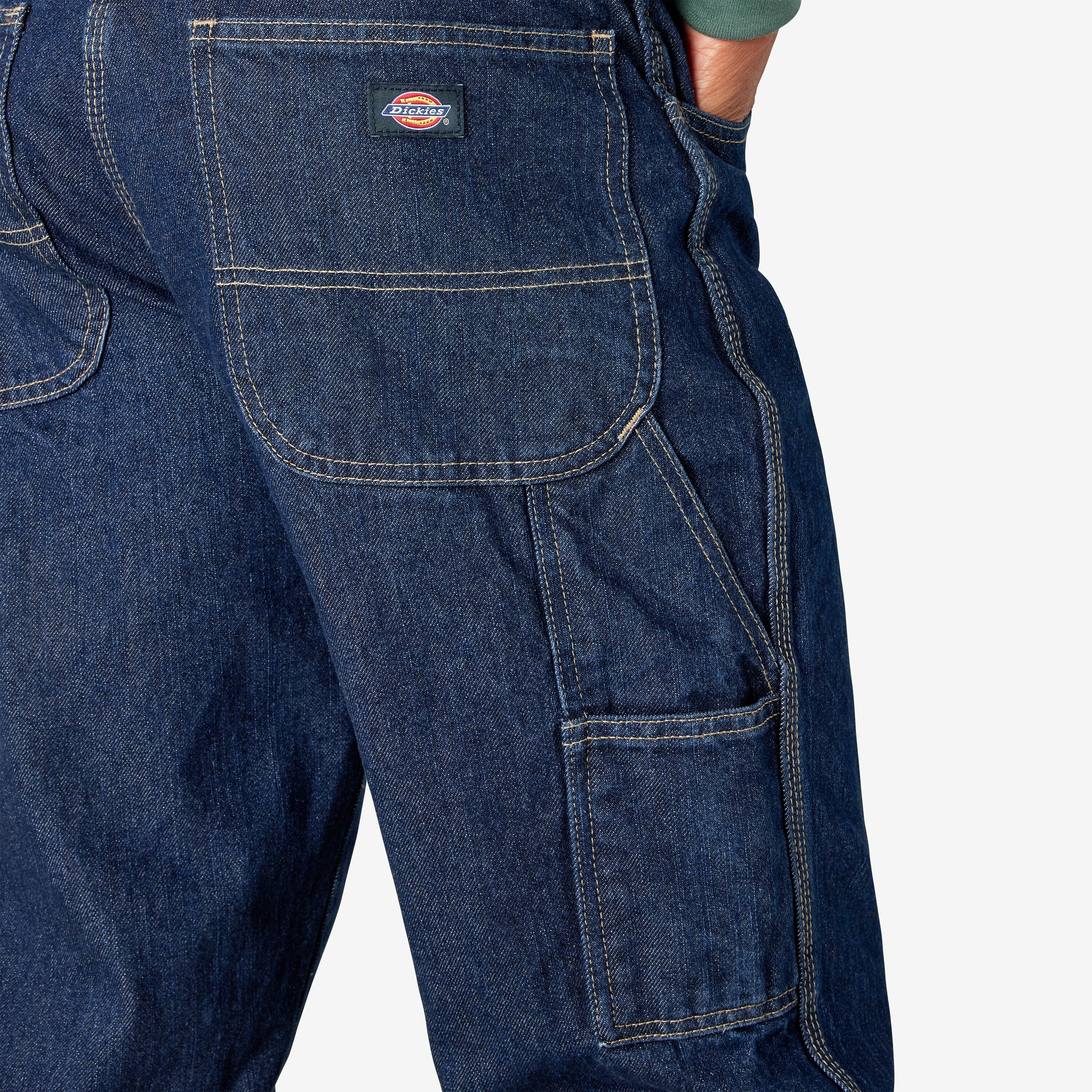 Dickies Men's Relaxed Fit Carpenter Pants - Rinsed Indigo Blue-1993 - Image 7