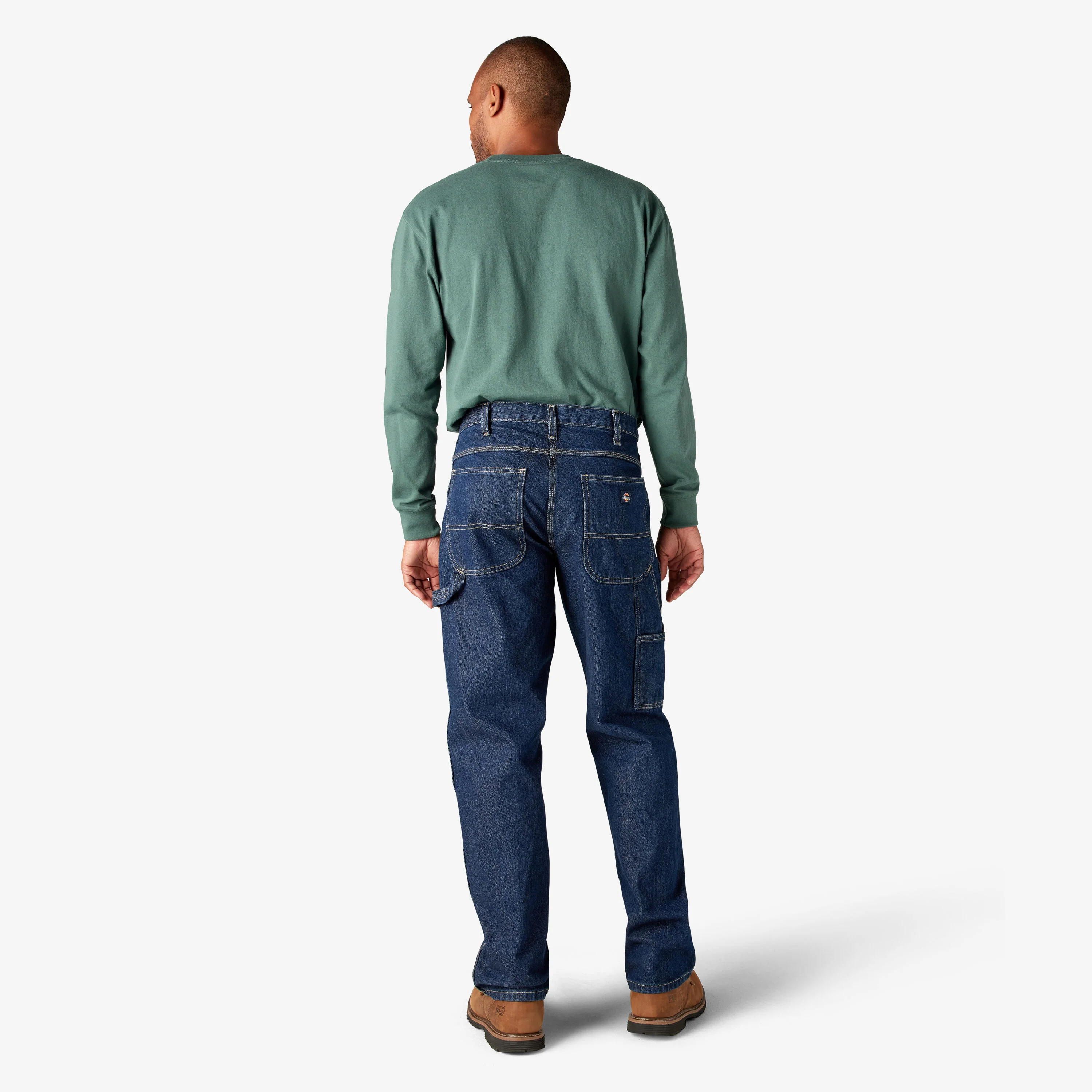 Dickies Men's Relaxed Fit Carpenter Pants - Rinsed Indigo Blue-1993 - Image 9