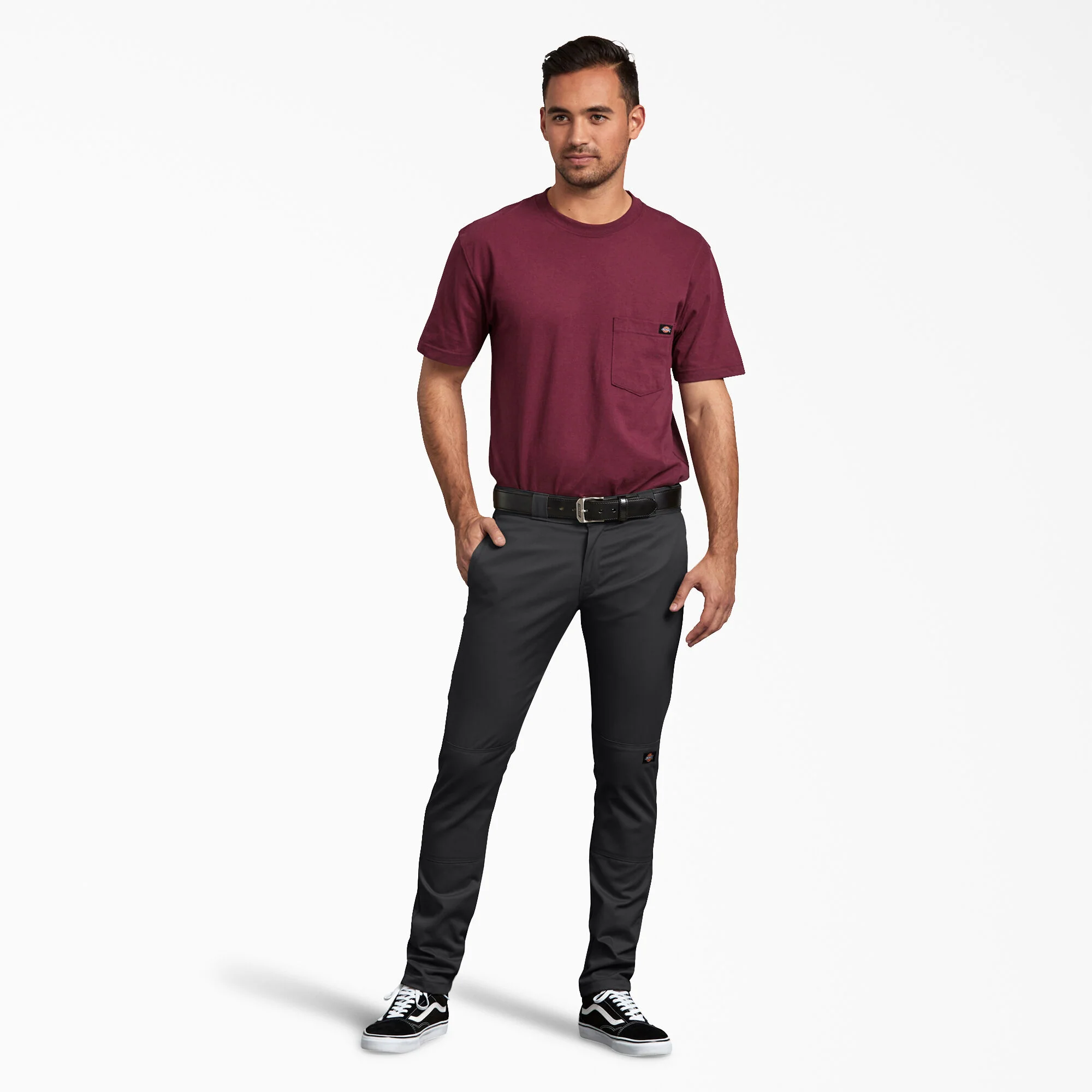 Dickies Skinny Fit Double Knee Work Pants - Black DWP811 - Image 4