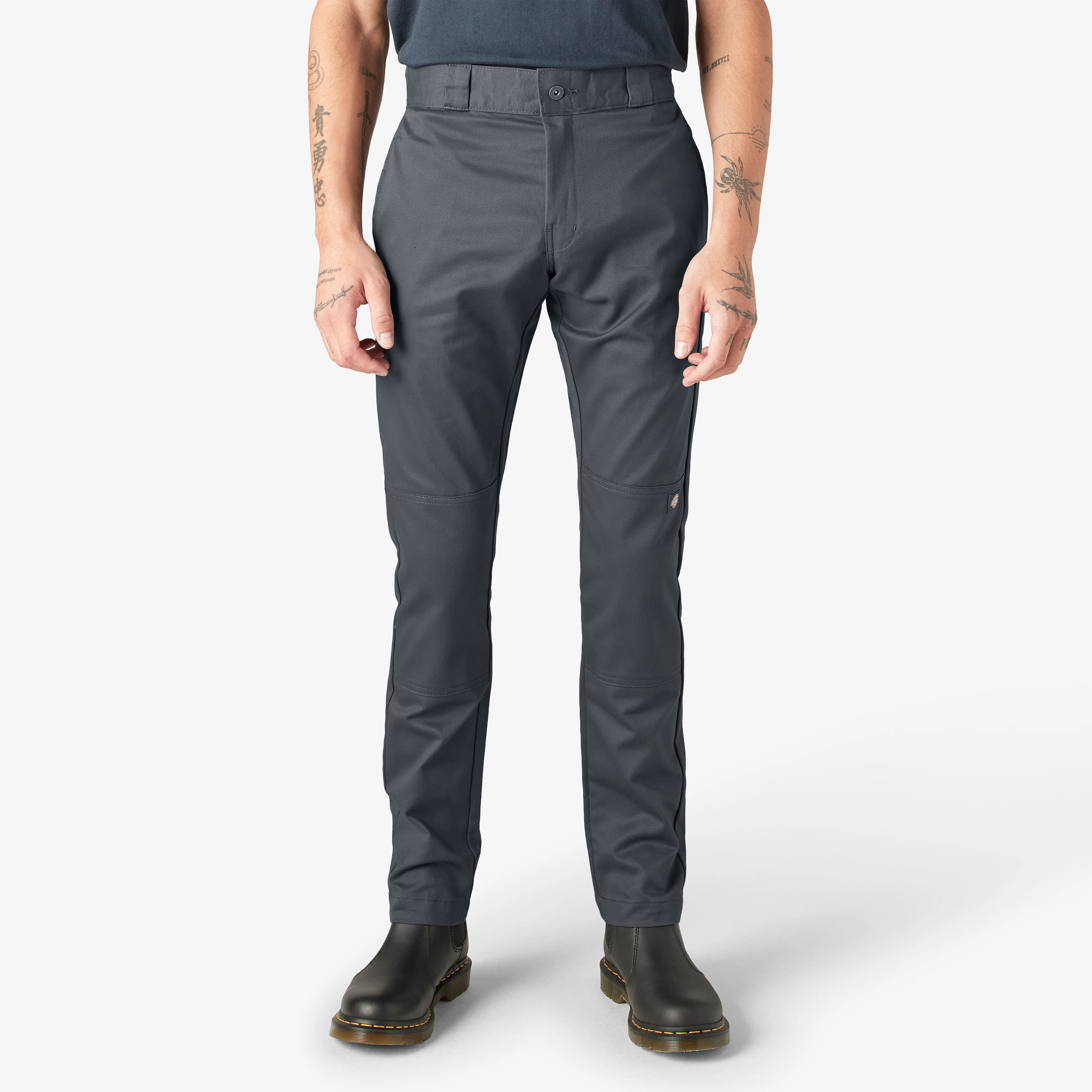 Dickies Skinny Fit Double Knee Work Pants - Charcoal Gray DWP811