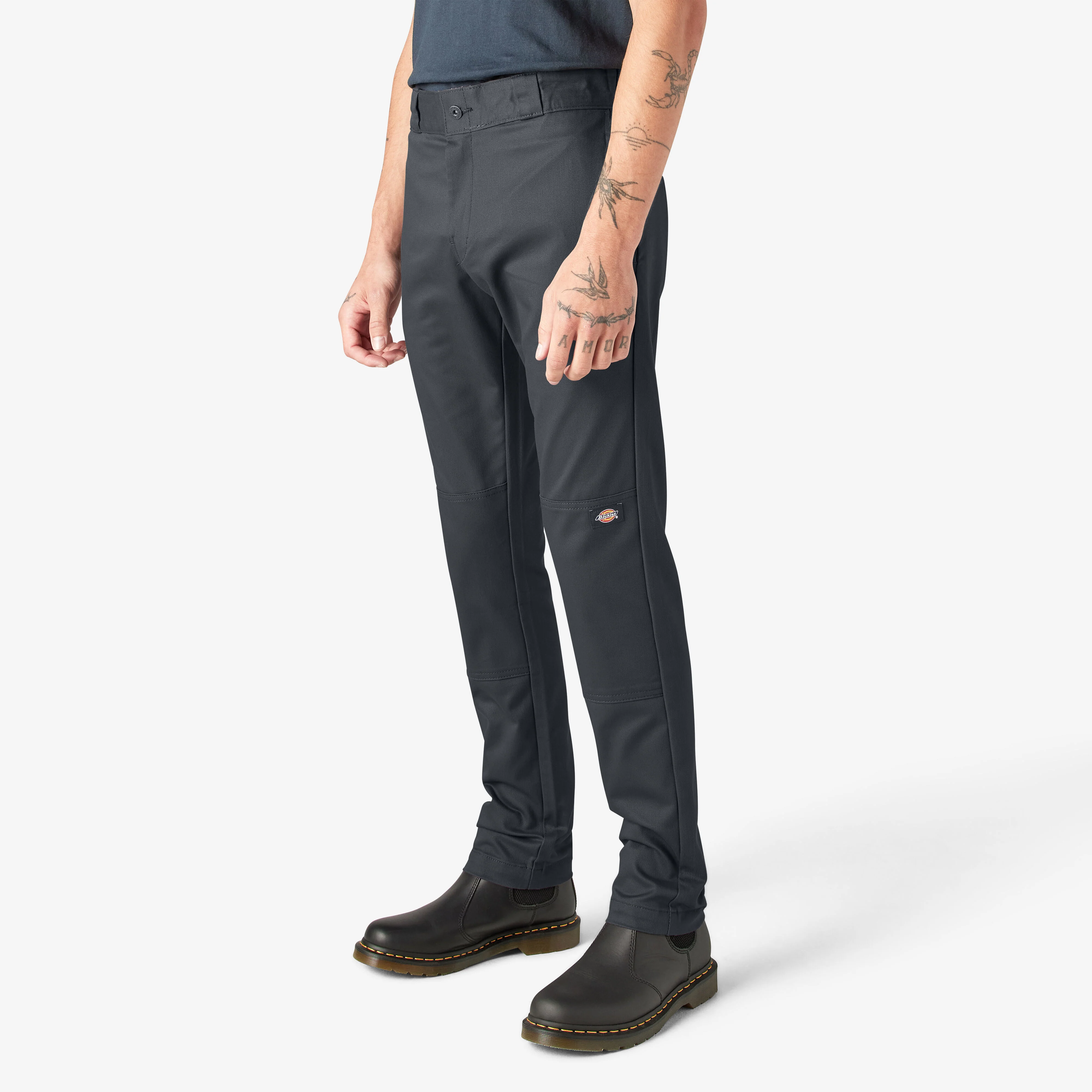 Dickies Skinny Fit Double Knee Work Pants - Charcoal Gray DWP811 - Image 2