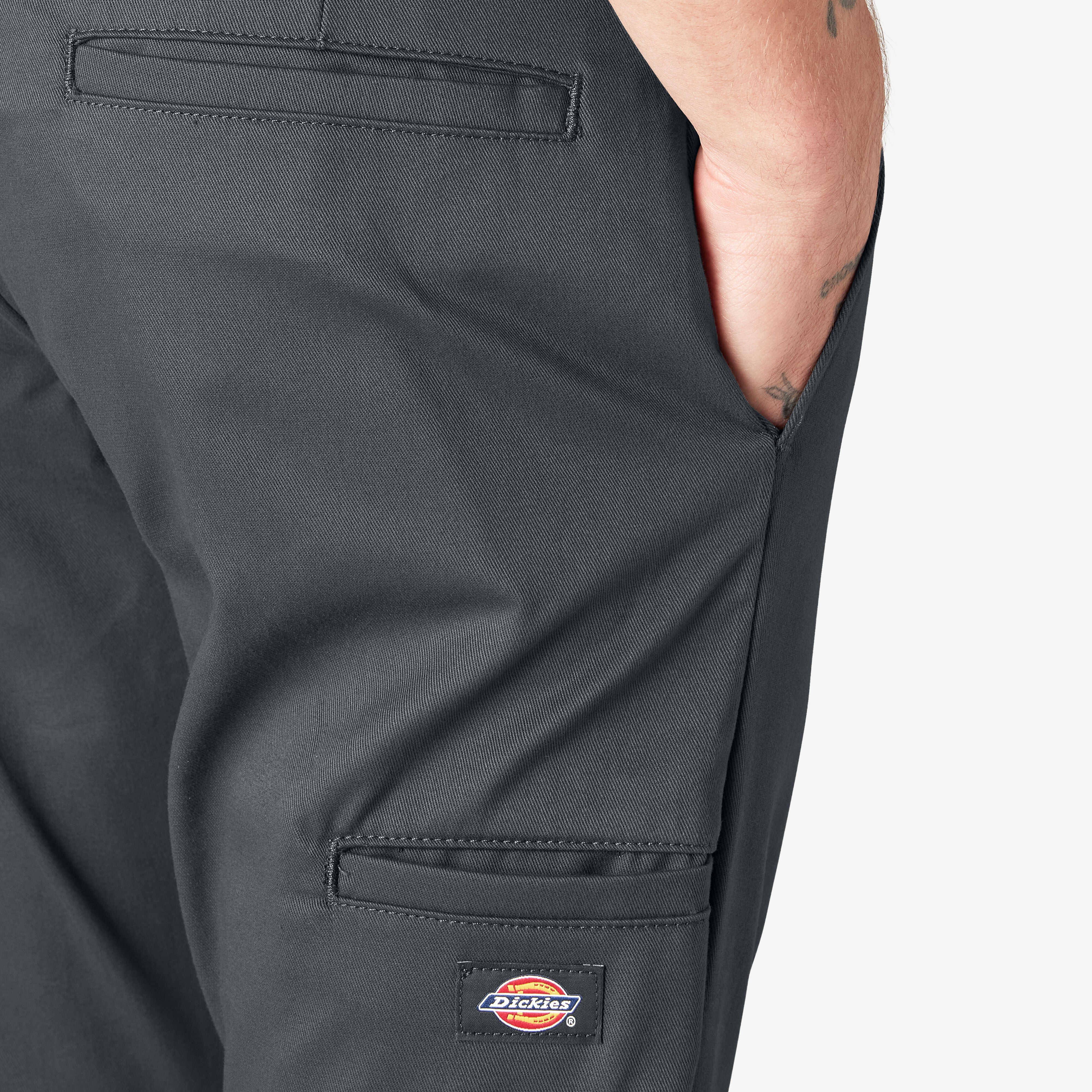 Dickies Skinny Fit Double Knee Work Pants - Charcoal Gray DWP811 - Image 7