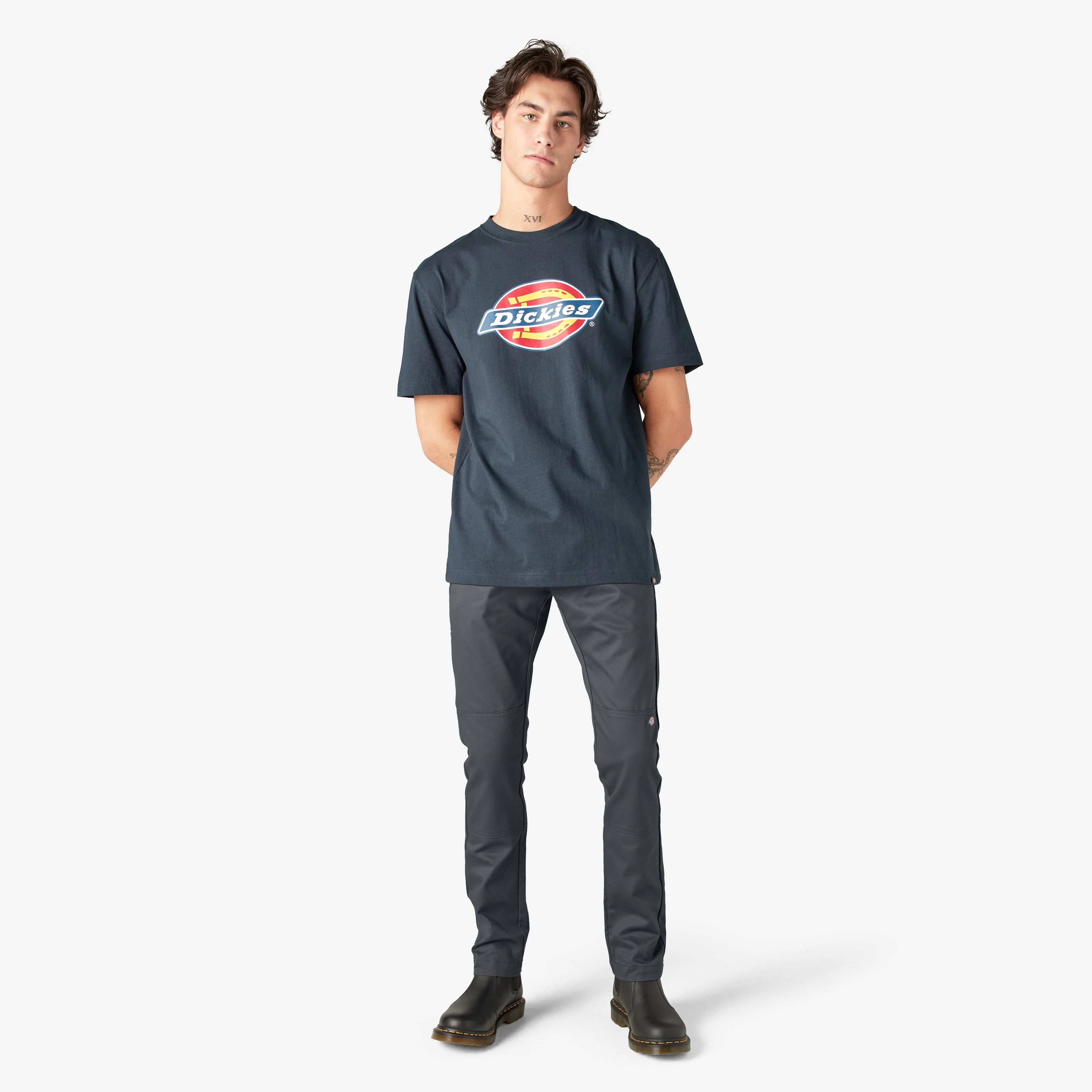 Dickies Skinny Fit Double Knee Work Pants - Charcoal Gray DWP811 - Image 8