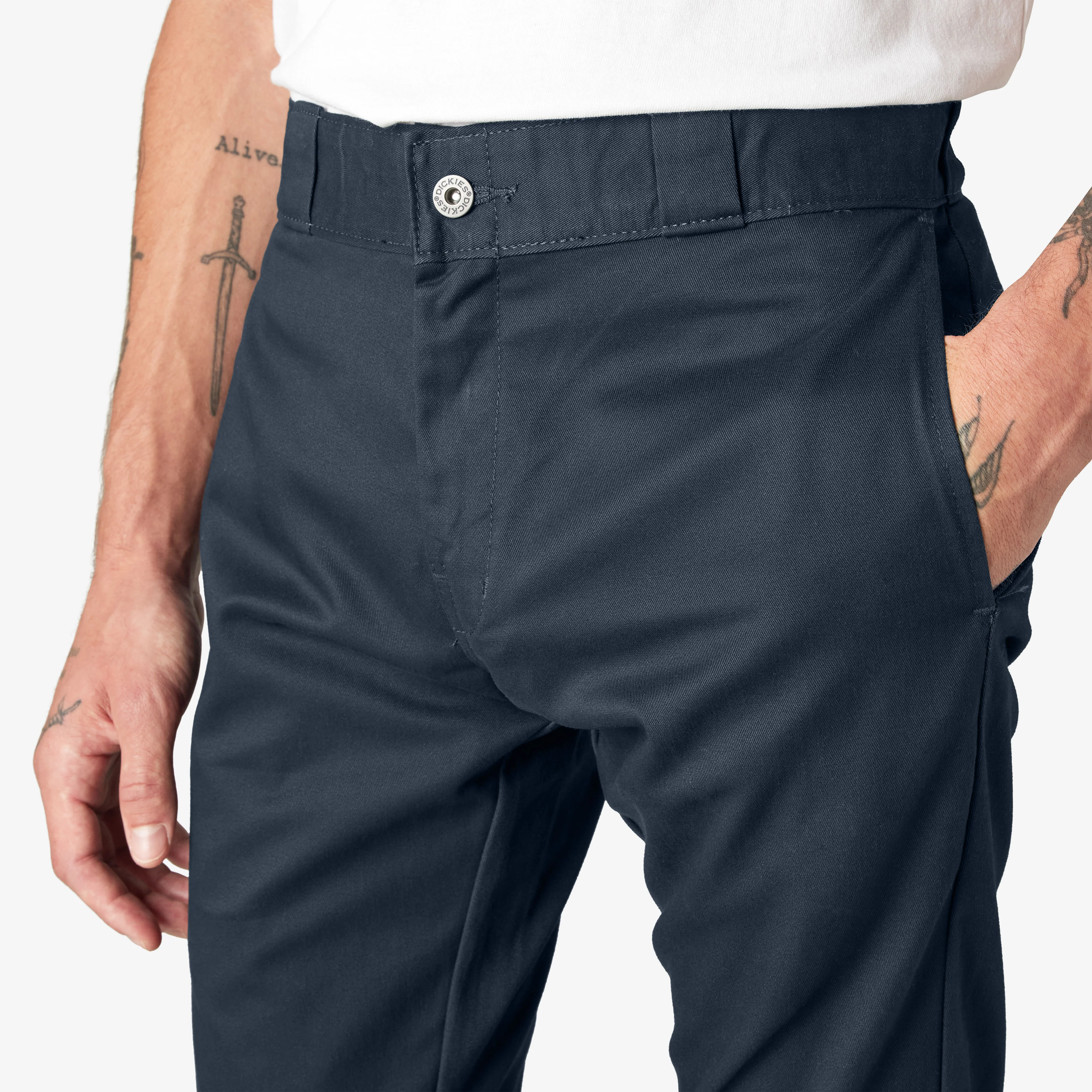 Dickies Skinny Fit Double Knee Work Pants - Dark Navy DWP811 - Image 5