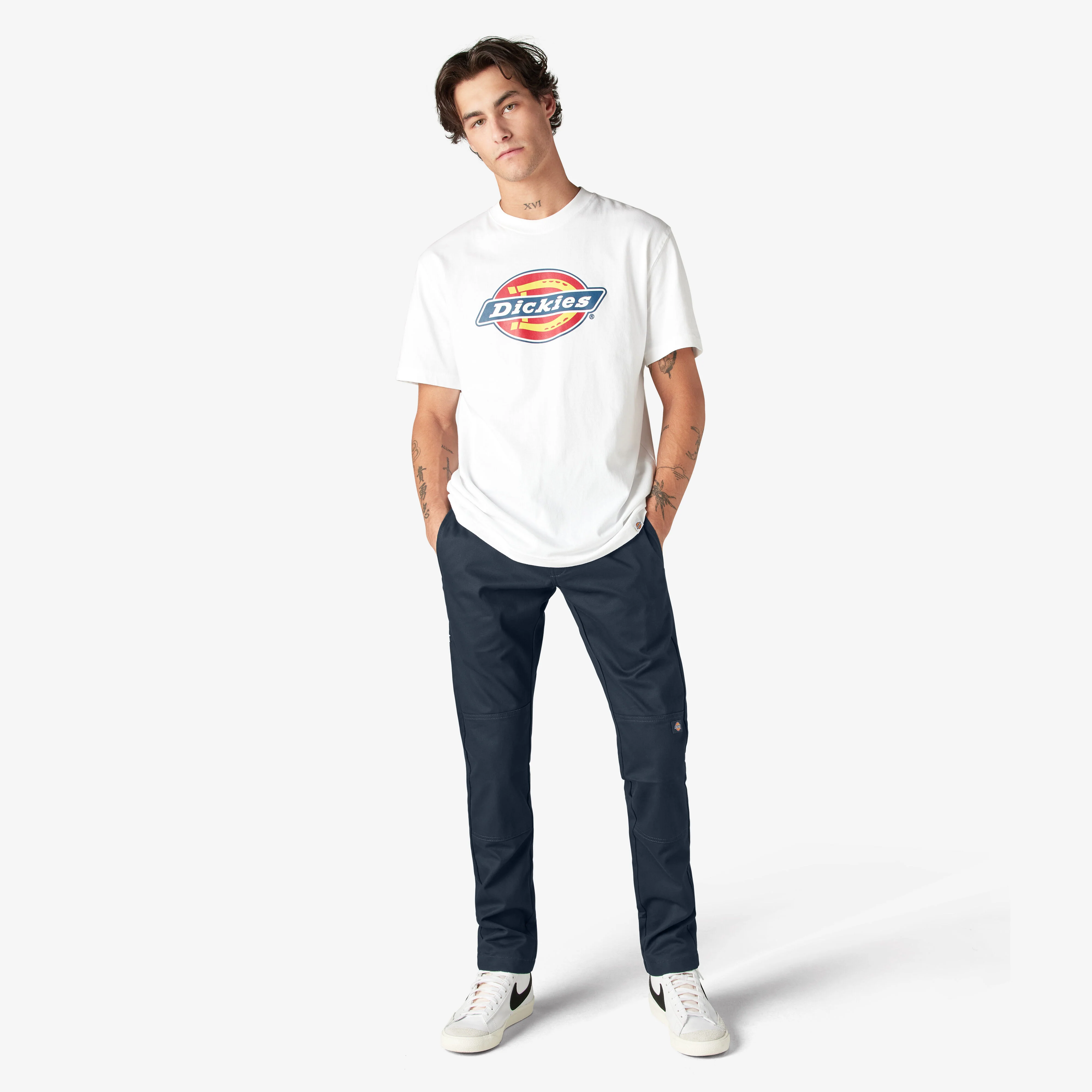 Dickies Skinny Fit Double Knee Work Pants - Dark Navy DWP811 - Image 8