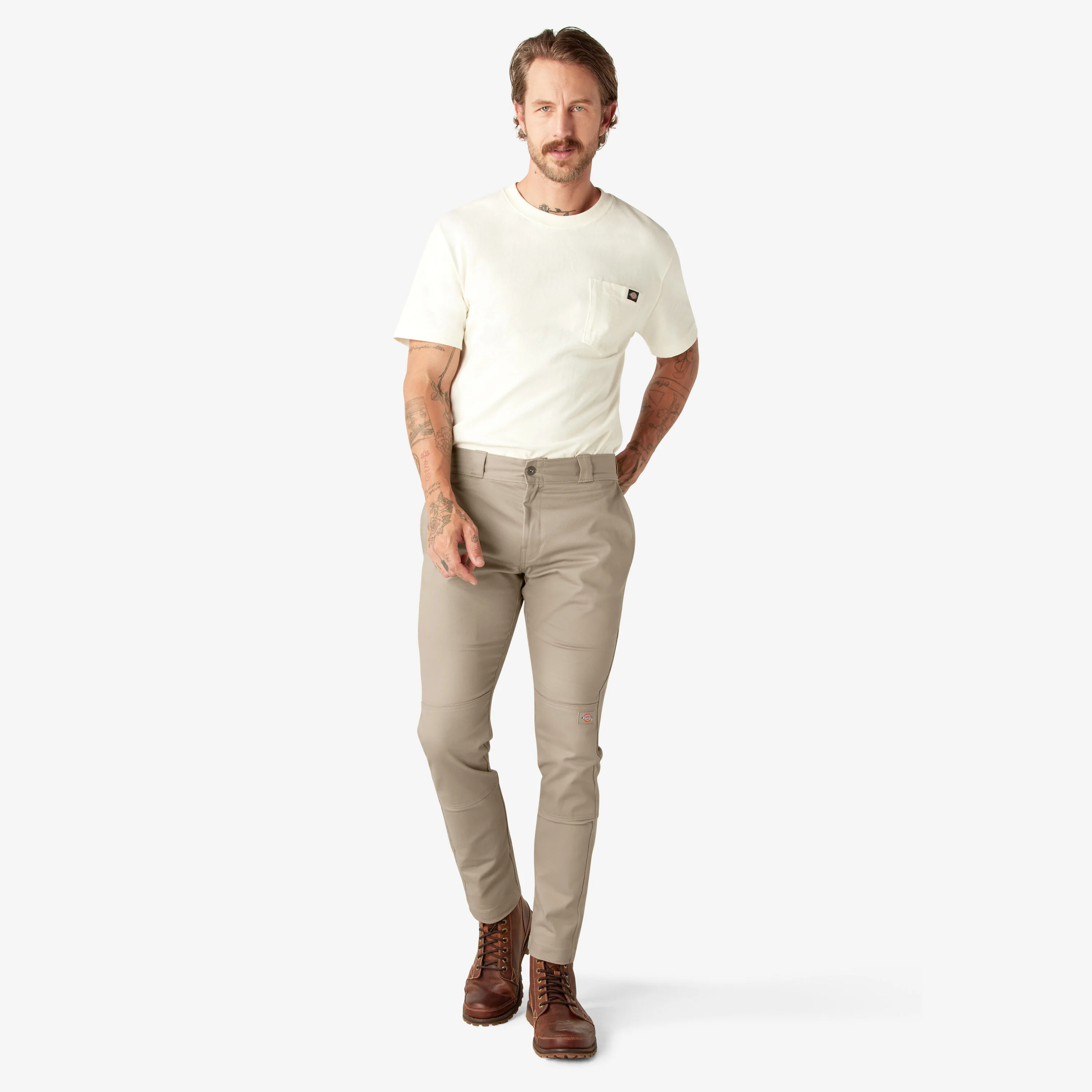 Dickies Skinny Fit Double Knee Work Pants - Desert Sand DWP811 - Image 8