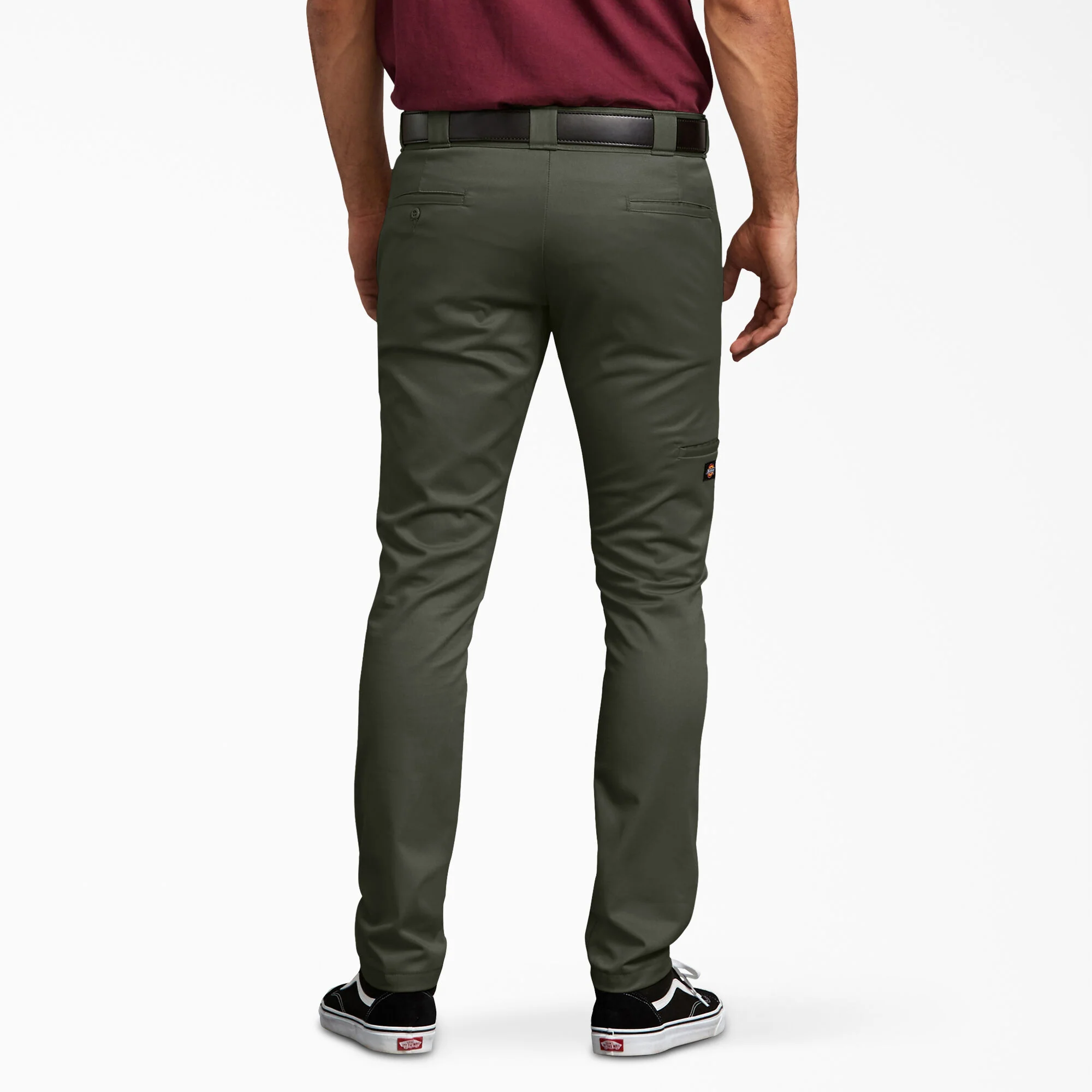 Dickies Skinny Fit Double Knee Work Pants - Olive Green DWP811 - Image 2