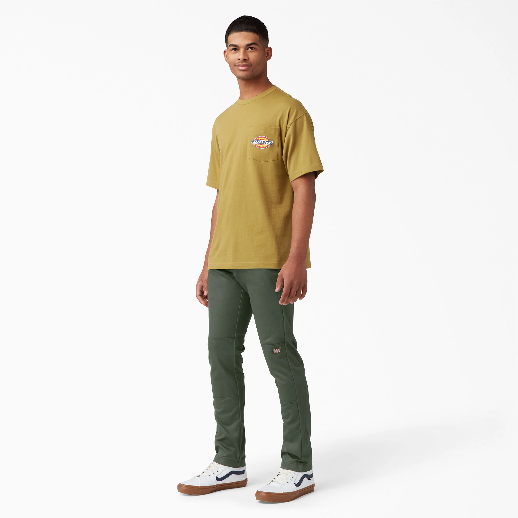 Dickies Skinny Fit Double Knee Work Pants - Olive Green DWP811 - Image 3