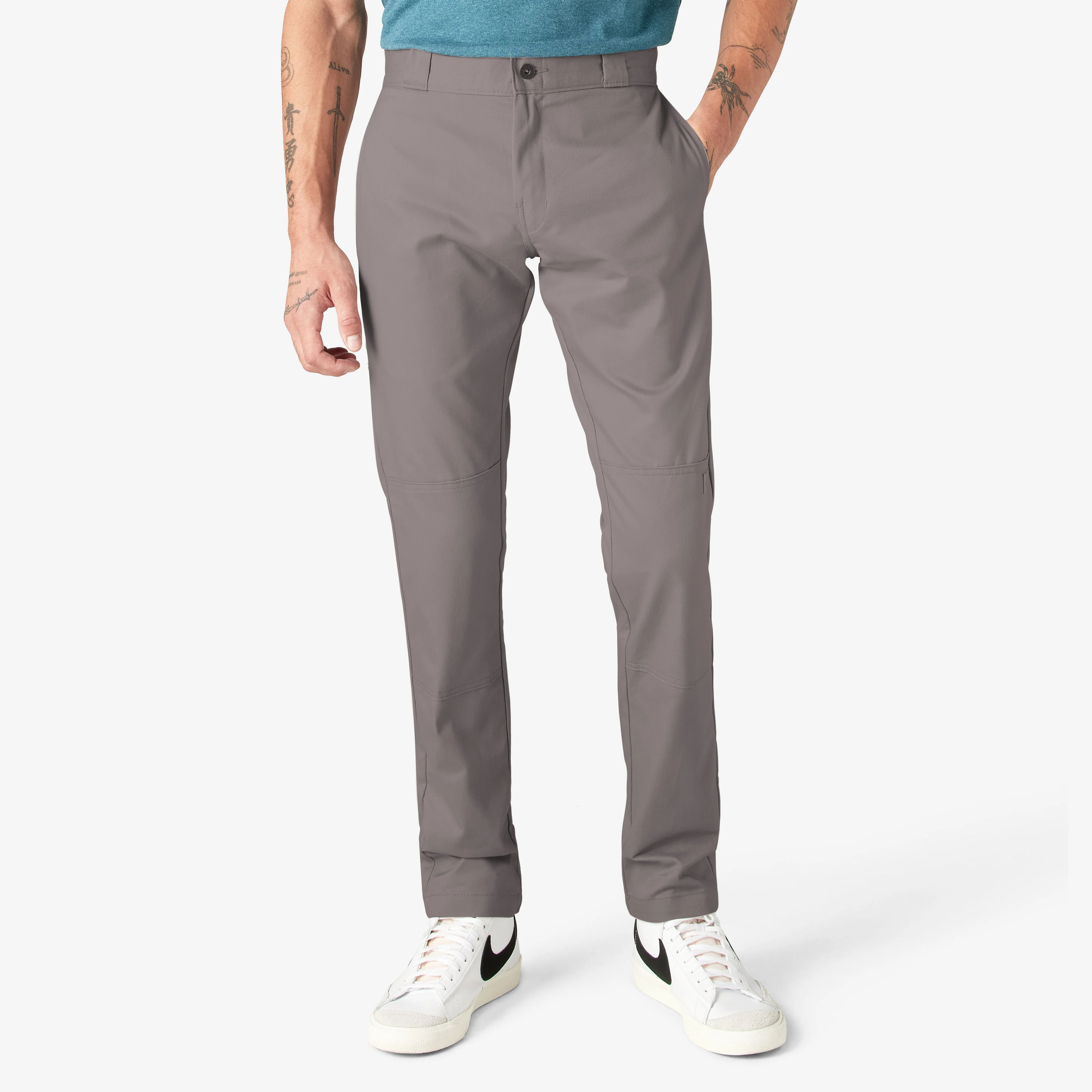 Dickies Skinny Fit Double Knee Work Pants - Silver DWP811
