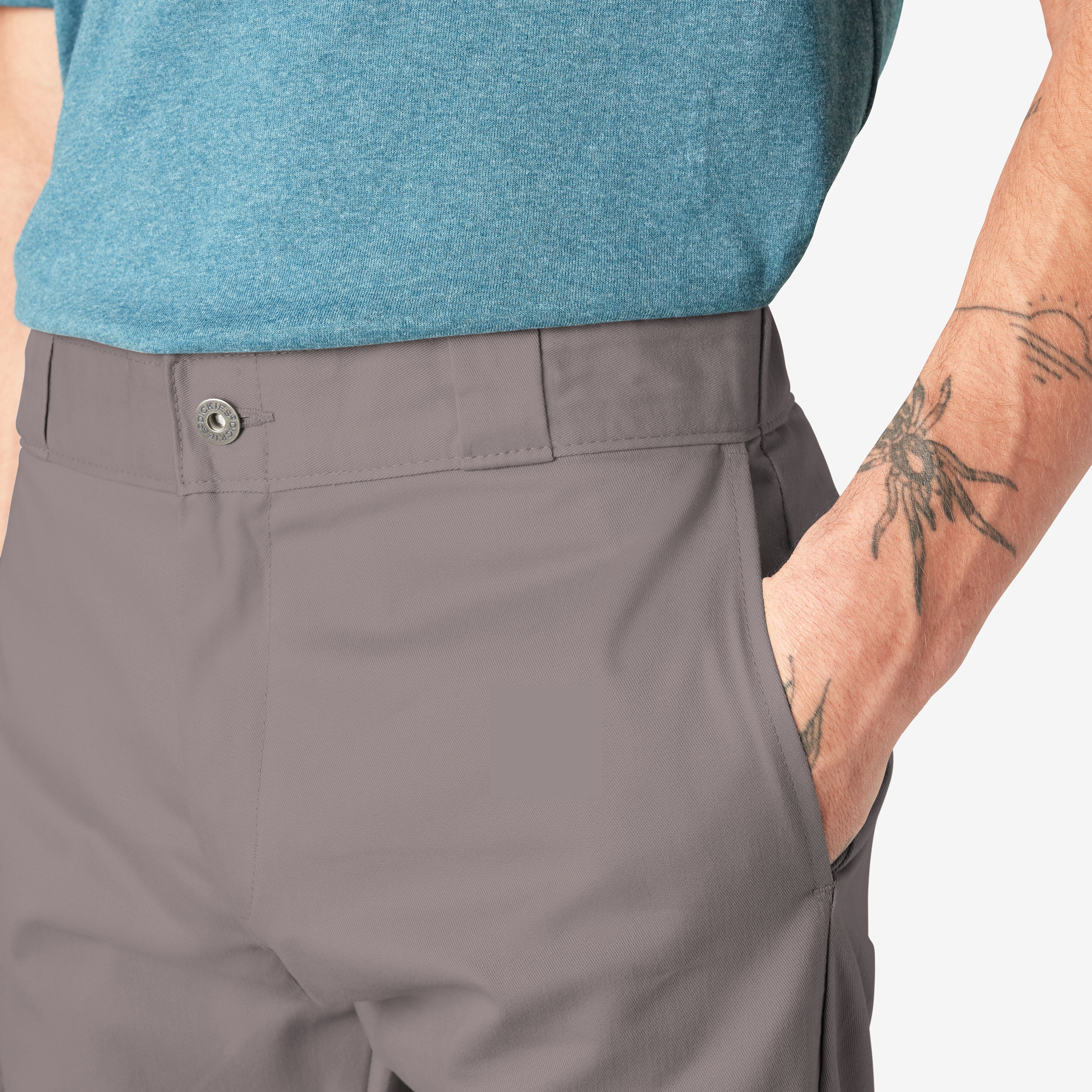 Dickies Skinny Fit Double Knee Work Pants - Silver DWP811 - Image 5