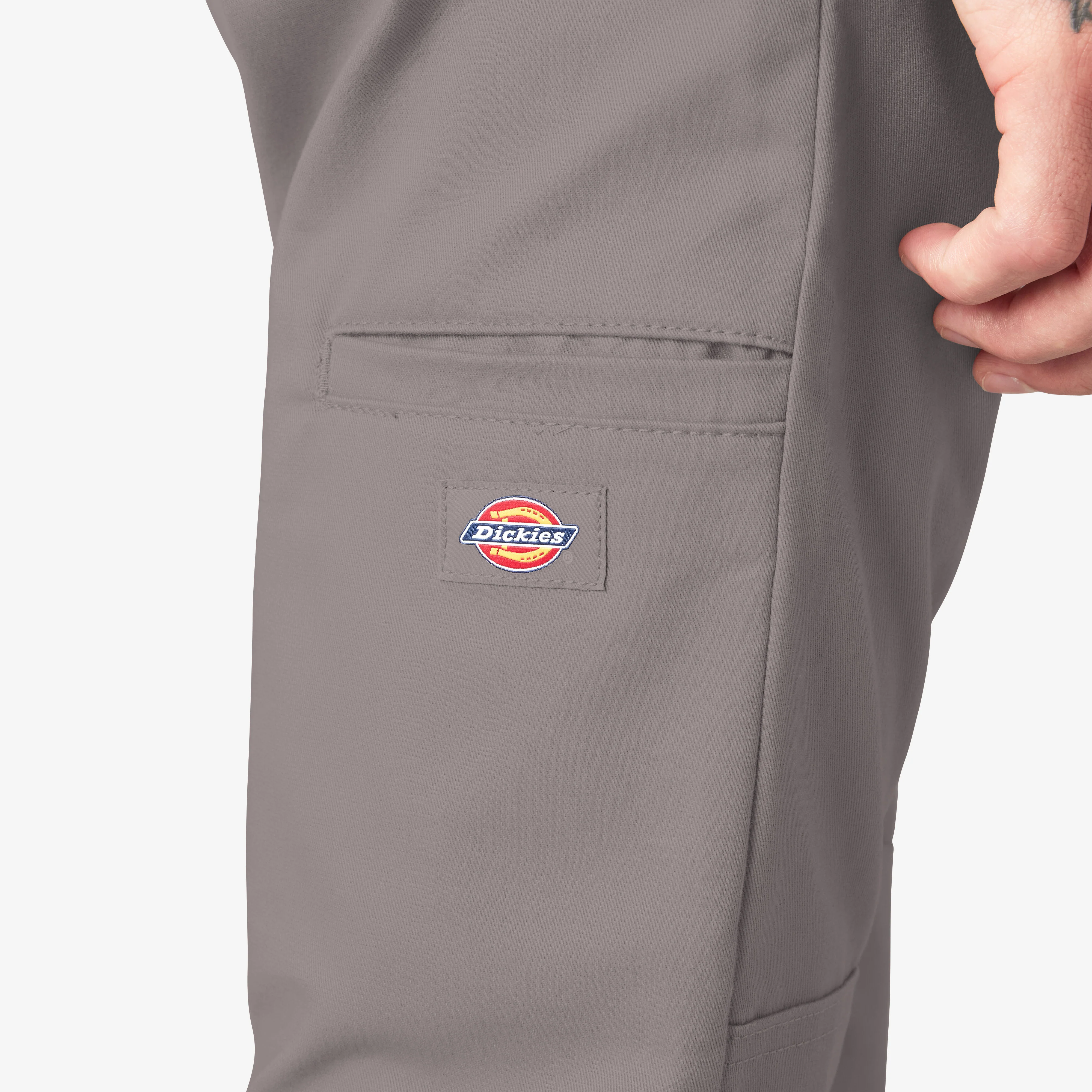 Dickies Skinny Fit Double Knee Work Pants - Silver DWP811 - Image 6