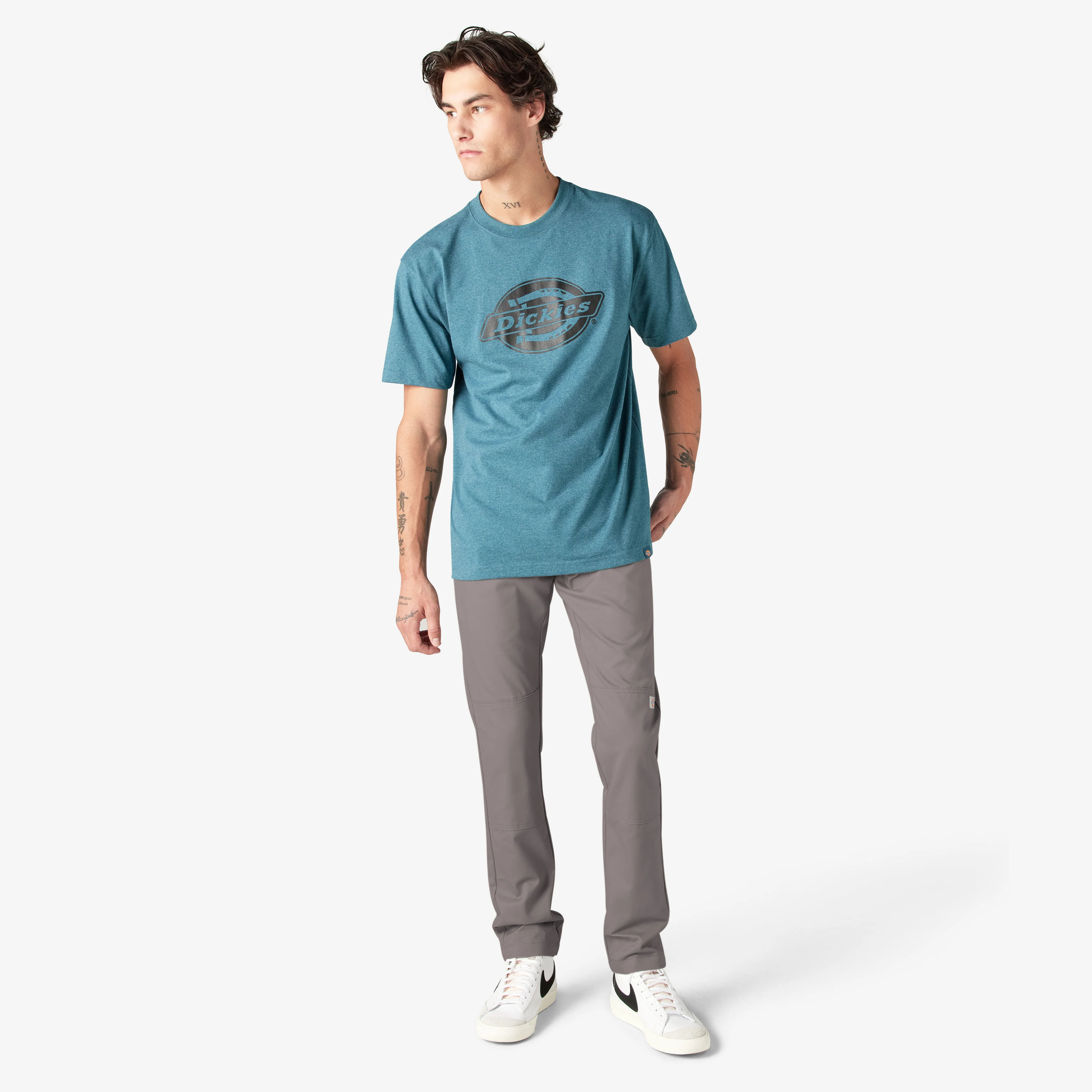 Dickies Skinny Fit Double Knee Work Pants - Silver DWP811 - Image 8