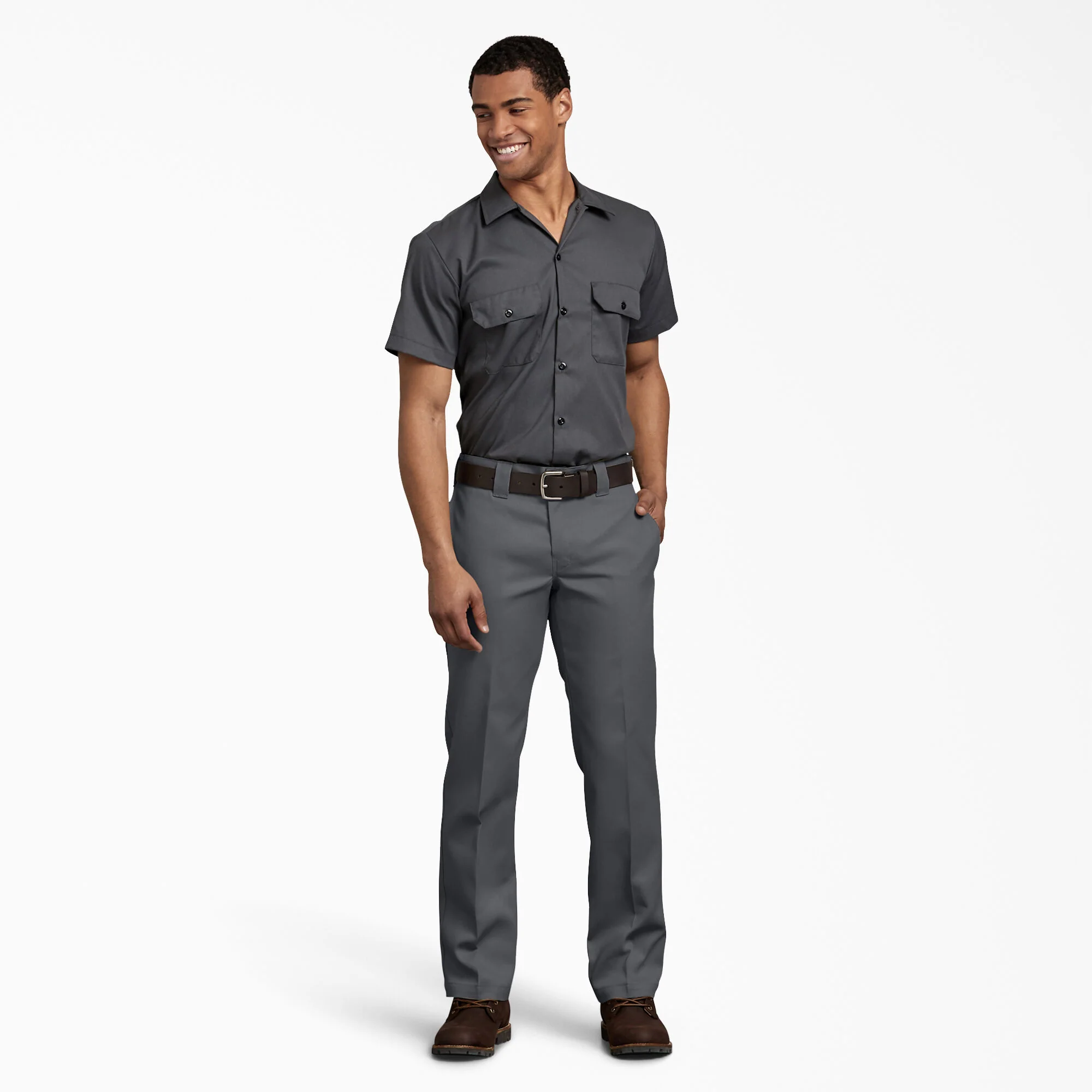 Dickies Slim Fit Straight Leg Work Pants, Charcoal (873F) - Image 3
