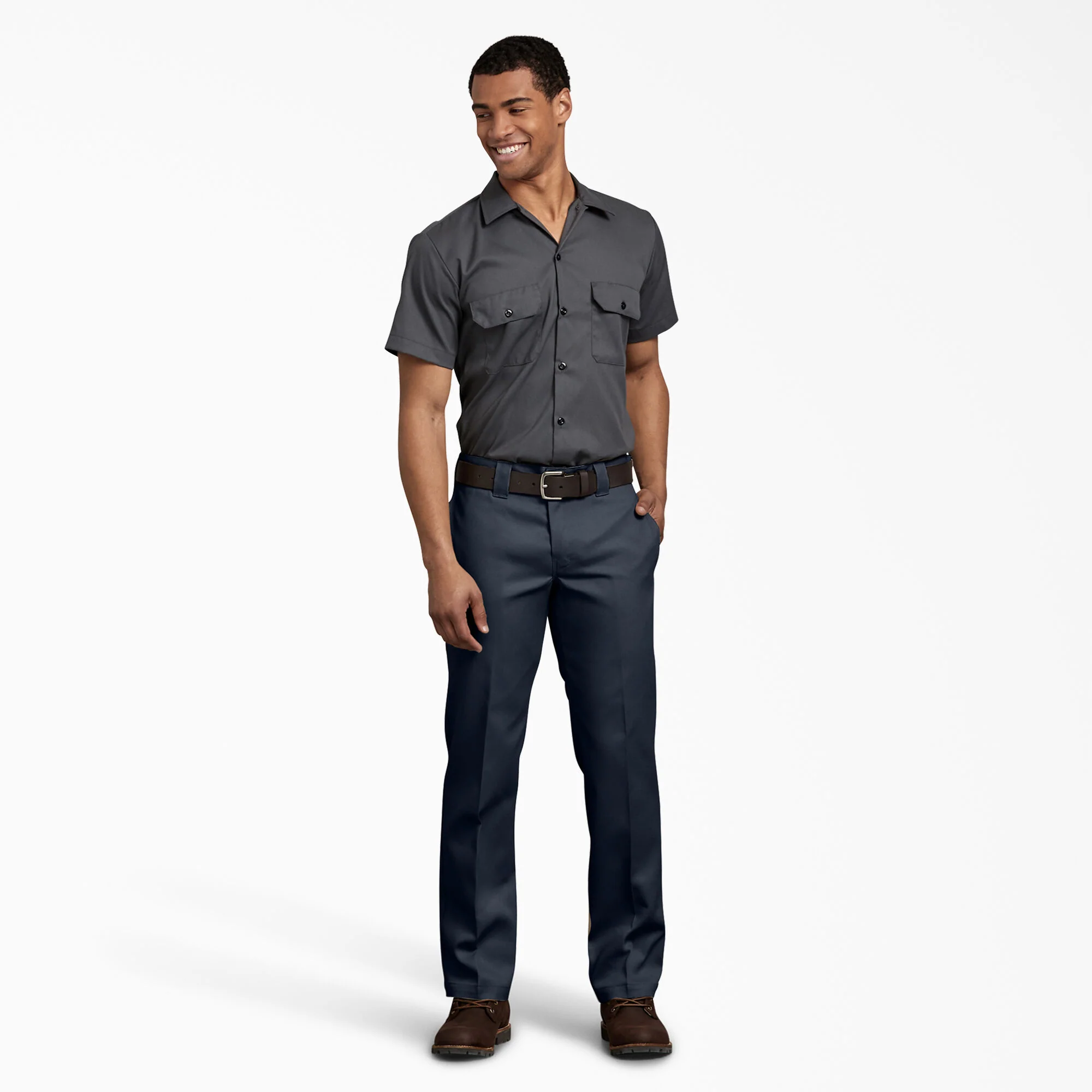Dickies Slim Fit Straight Leg Work Pants, Dark Navy (873F) - Image 3