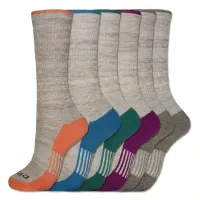 Dickies Women's 6 Packs Dri-Tech Moisture Control Free Run Crew Socks, Sizes 6-9 ( 61004 )
