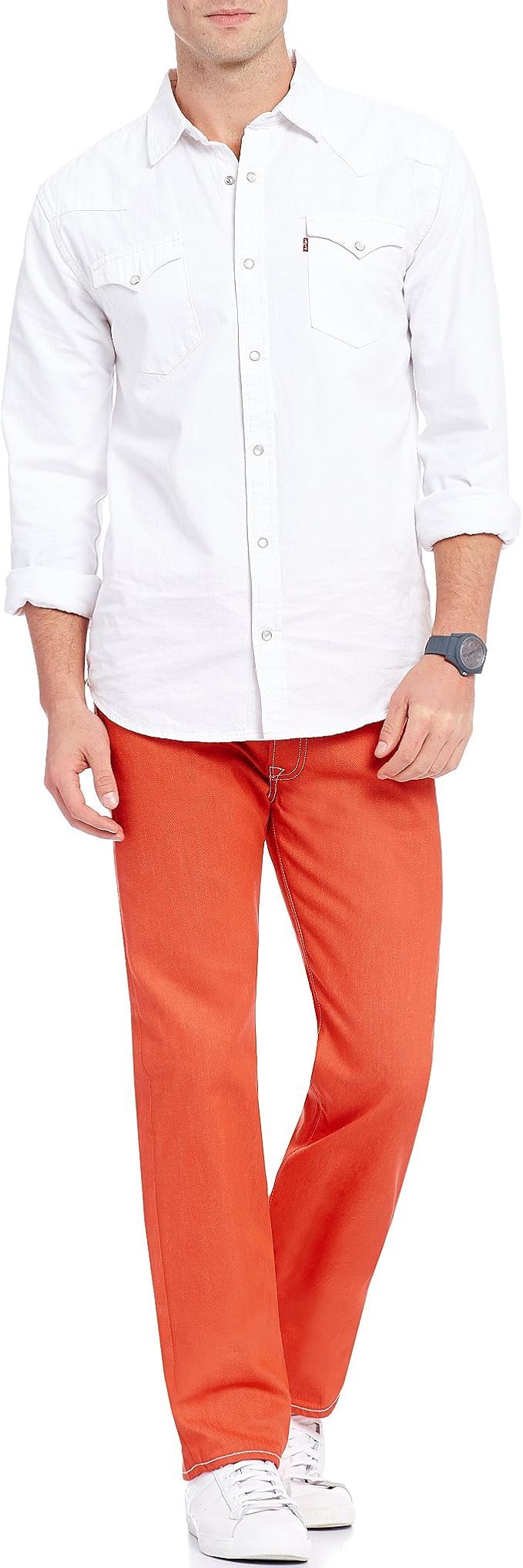 Discontinued  Levi's Men's 501 Original Shrink-to-Fit Jeans Coral  00501-2405 - Image 4