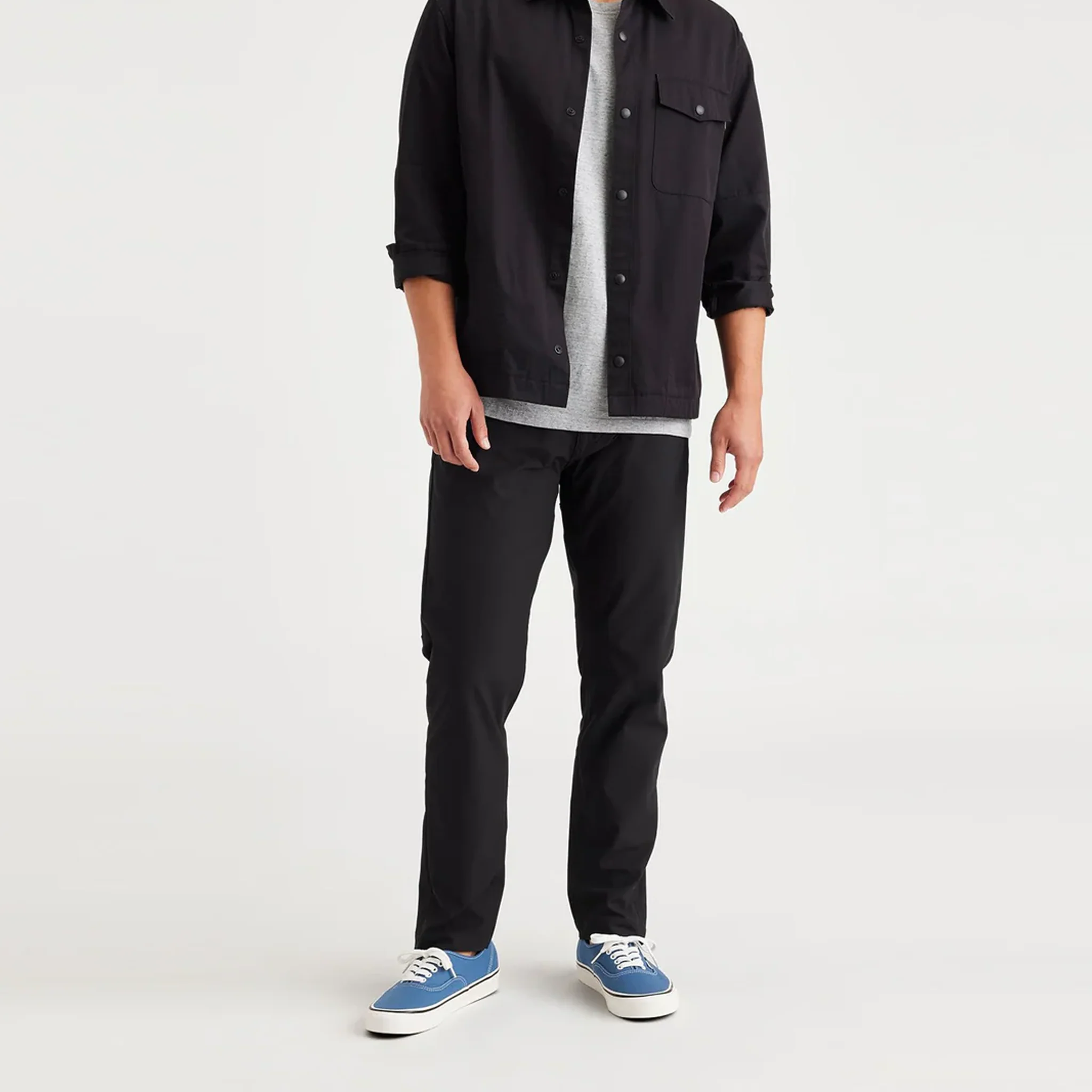 Dockers Modern Khaki Slim Tapered Fit Men's Pants, Black, 30 x 28, Clearance