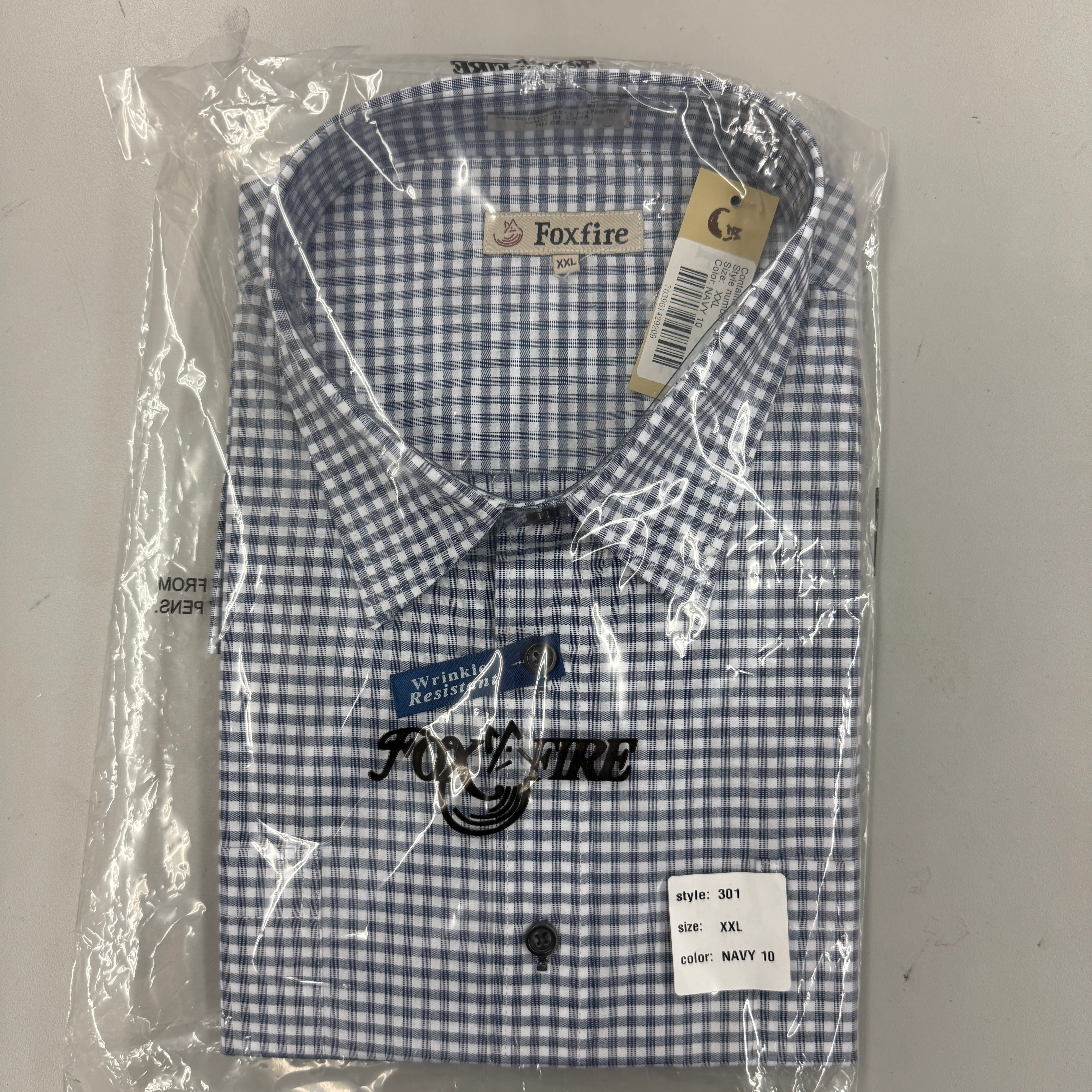 FoxFire Button Up Short Sleeve Shirt - Navy - CLEARANCE
