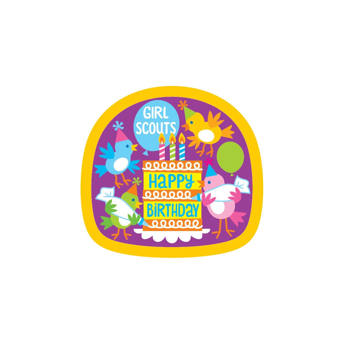 Girl Scouts Happy Birthday Birds Sew-On Patch