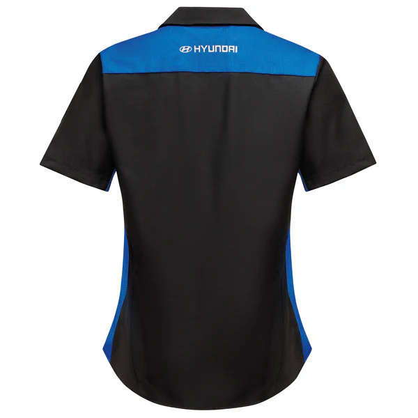 Hyundai® Female Short Sleeve Technician Shirt - Black/Royal Blue - SY41HY - Image 3