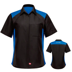Hyundai Canada Female Short Sleeve Technician Shirt - Black/Royal Blue -SY41HC