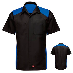 Hyundai® Short Sleeve Technician Shirt - Black /Royal Blue -  SY42HY - Image 2