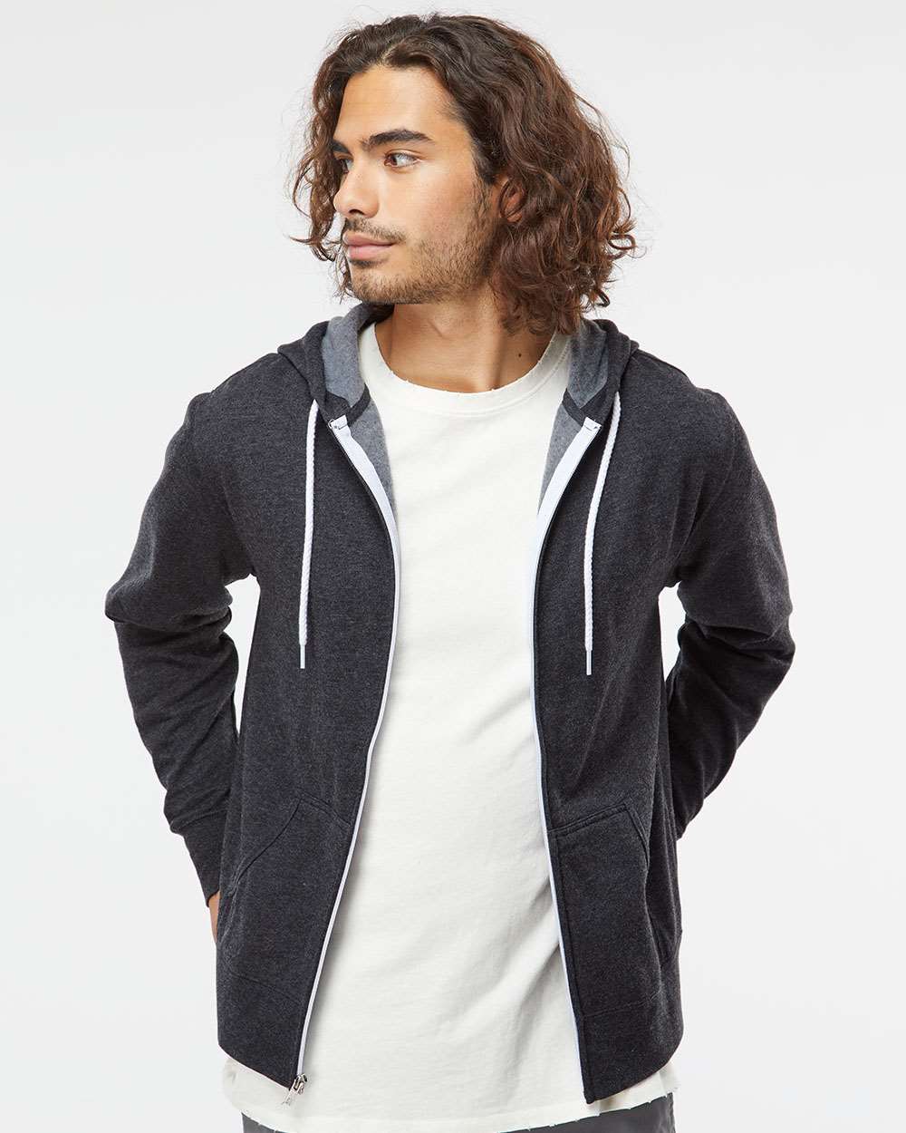 Independent Trading Co. Lightweight Full-Zip Hooded Sweatshirt - Image 3