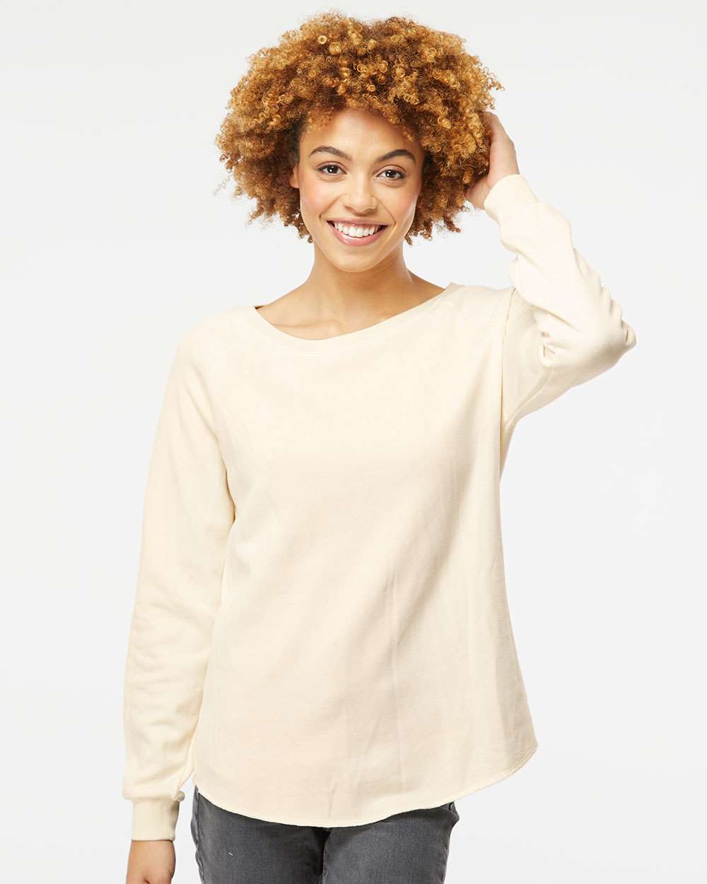 Independent Trading Co. Women's California Wave Wash Crewneck Sweatshirt - Image 3