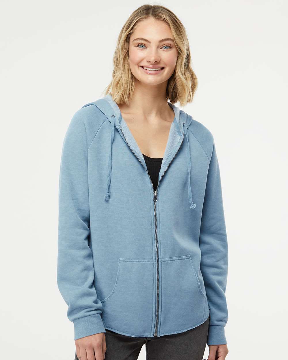 Independent Trading Co. Women's California Wave Wash Full-Zip Hooded Sweatshirt - Image 5