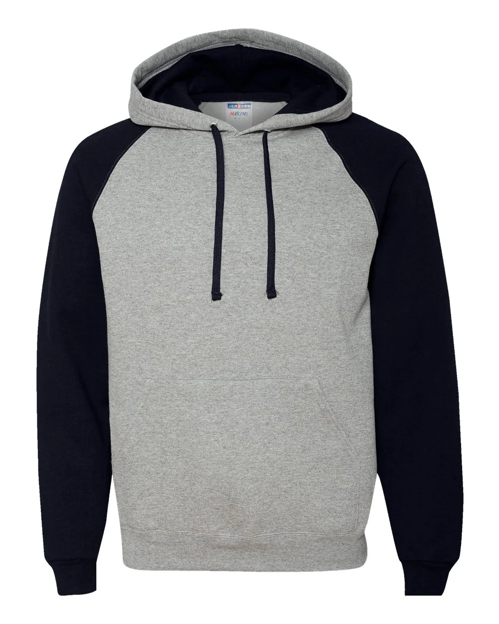 JERZEES Nublend® Colorblocked Raglan Hooded Sweatshirt