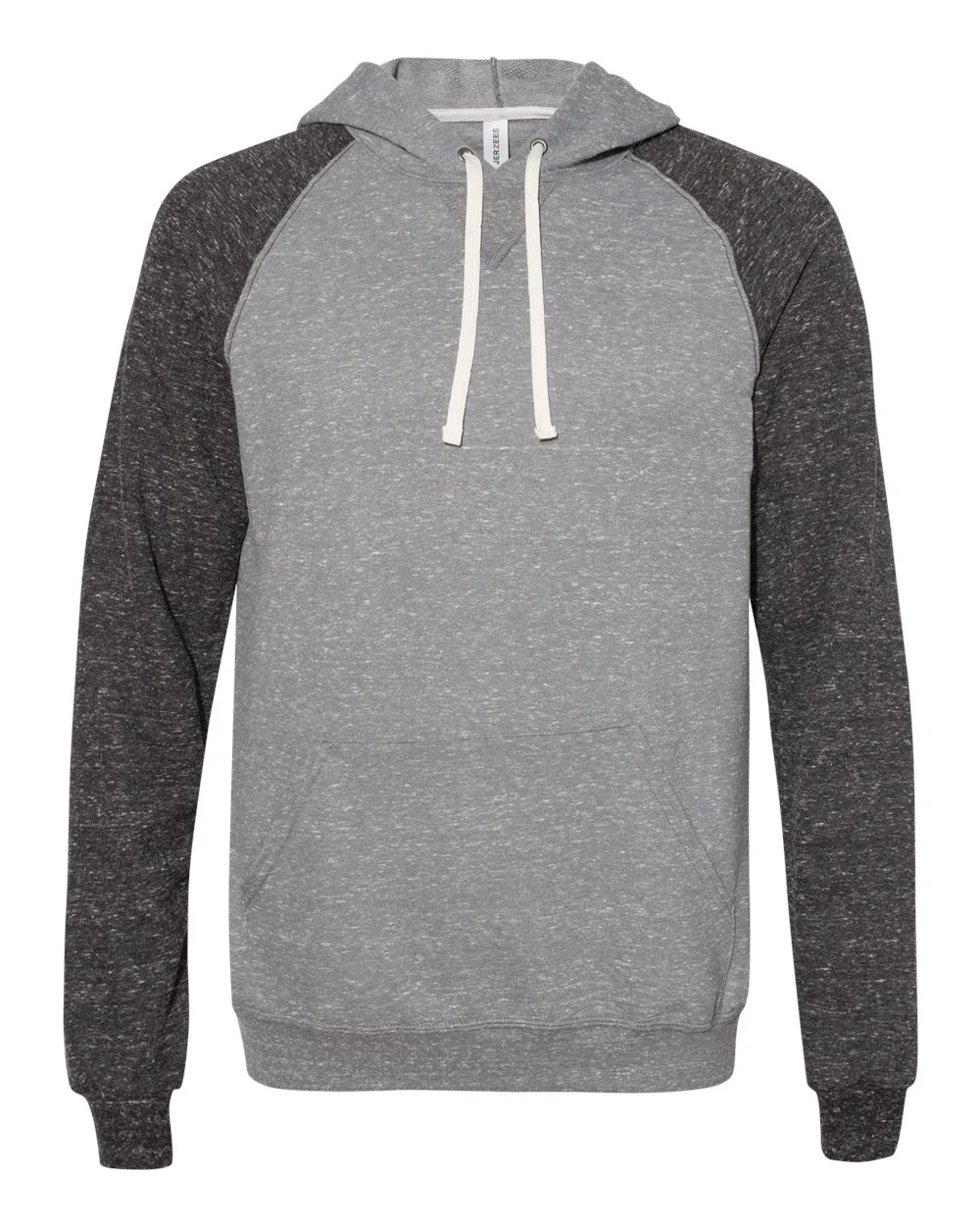 JERZEES Snow Heather French Terry Raglan Hooded Sweatshirt - Image 2