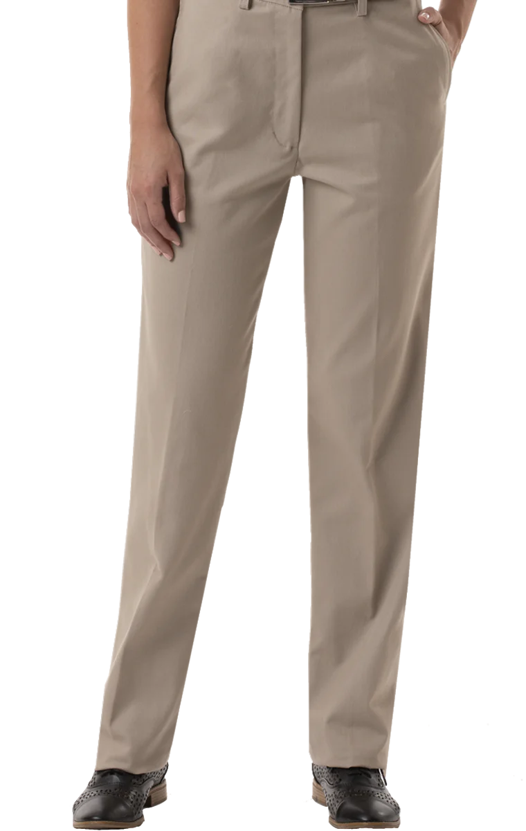 Blue Generation Women Teflon Twill Flat Front Pant - Image 2