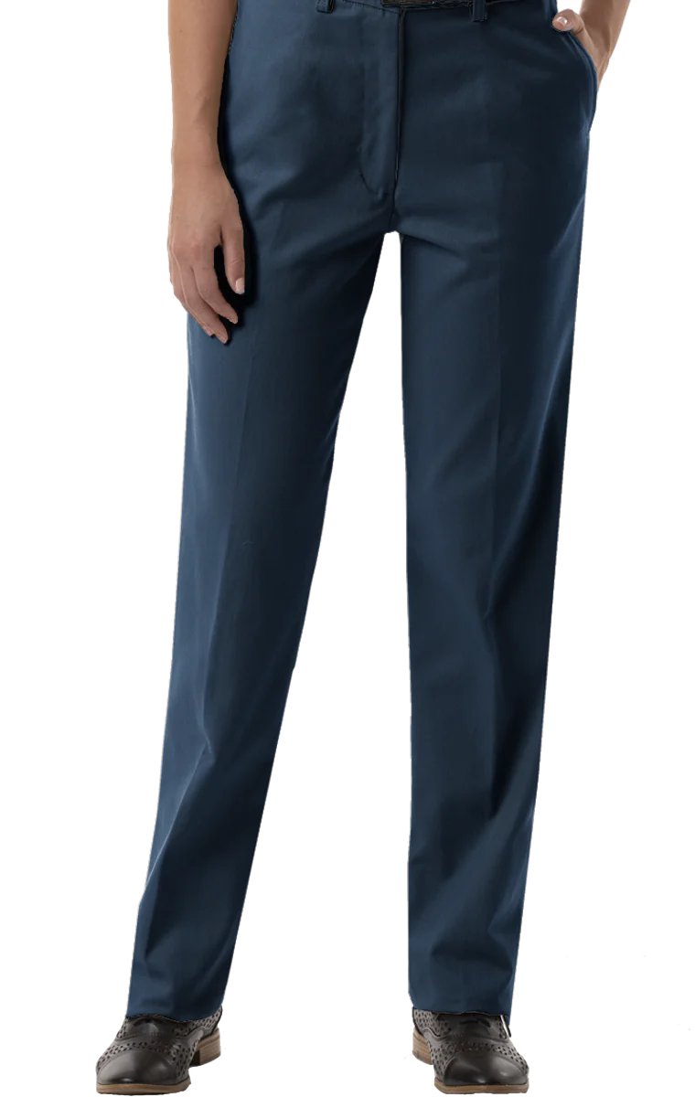 Blue Generation Women Teflon Twill Flat Front Pant - Image 3