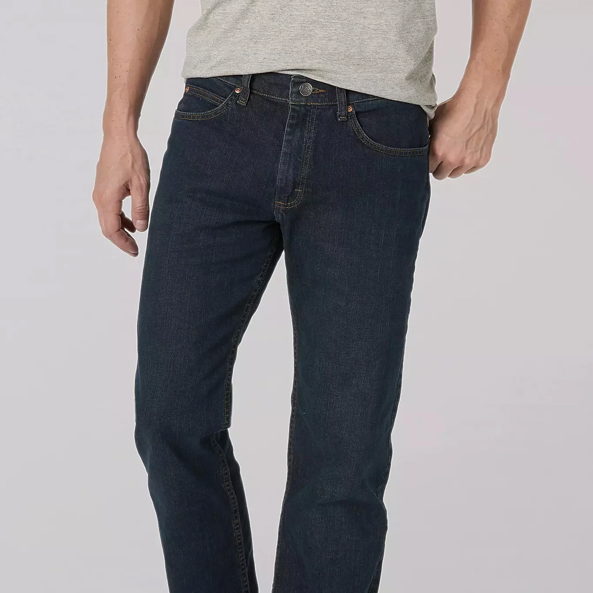 Lee Men's Regular Fit Straight Leg Jeans, Rinse, 30 x 32, Clearance