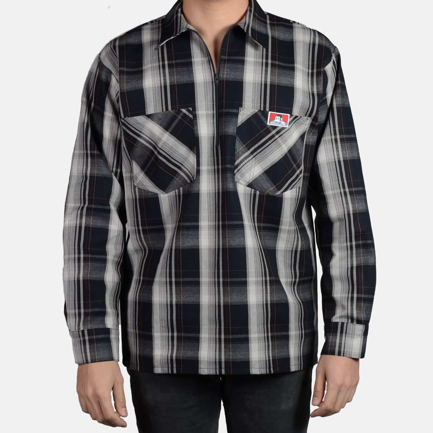 Long Sleeve Plaid, 1/2 Zip - Image 3