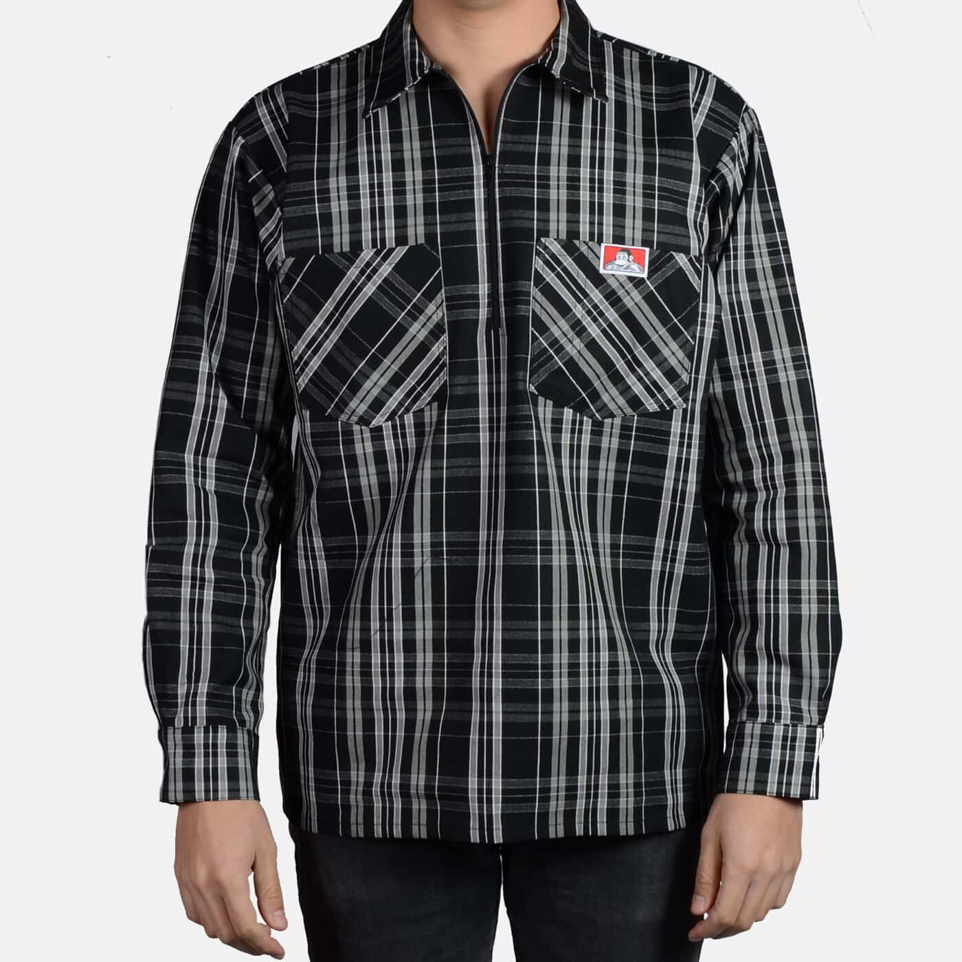 Long Sleeve Plaid, 1/2 Zip - Image 4