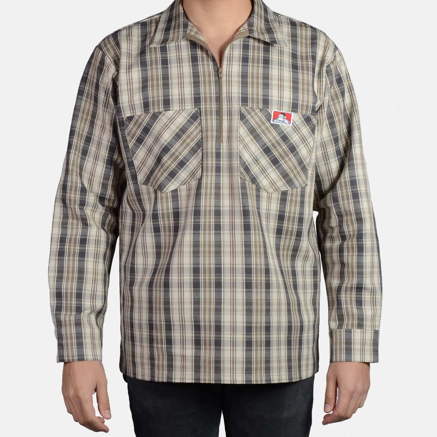 Long Sleeve Plaid, 1/2 Zip - Image 5