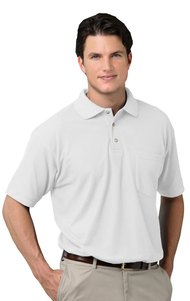 Blue Generation Men's Teflon Pique Polo with Pocket - Image 11