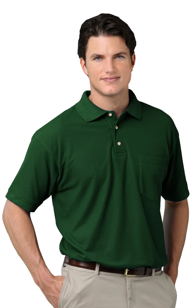 Blue Generation Men's Teflon Pique Polo with Pocket - Image 3