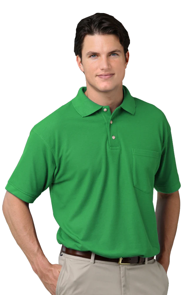Blue Generation Men's Teflon Pique Polo with Pocket - Image 4