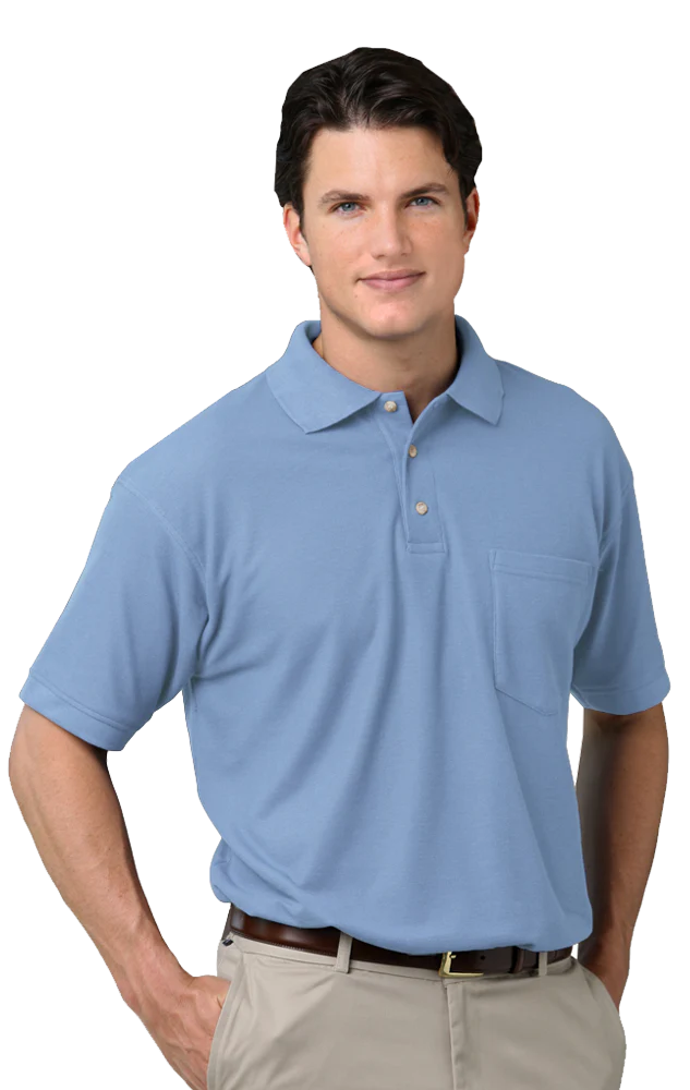 Blue Generation Men's Teflon Pique Polo with Pocket - Image 5