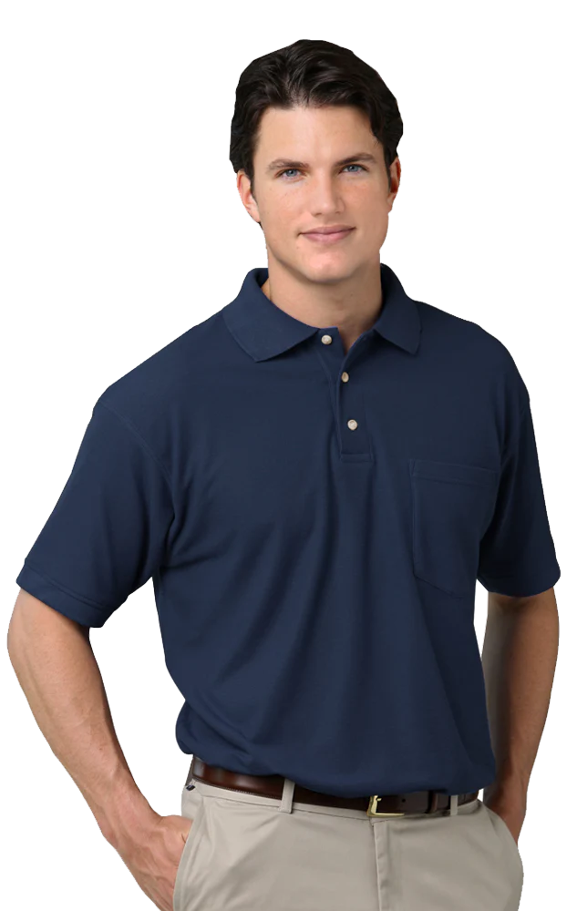 Blue Generation Men's Teflon Pique Polo with Pocket - Image 6