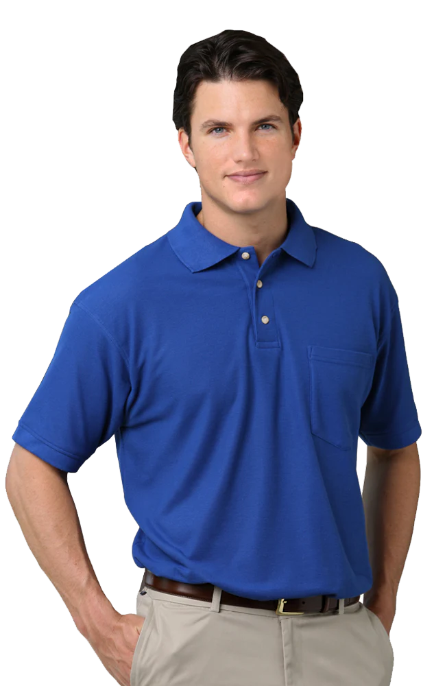 Blue Generation Men's Teflon Pique Polo with Pocket - Image 9