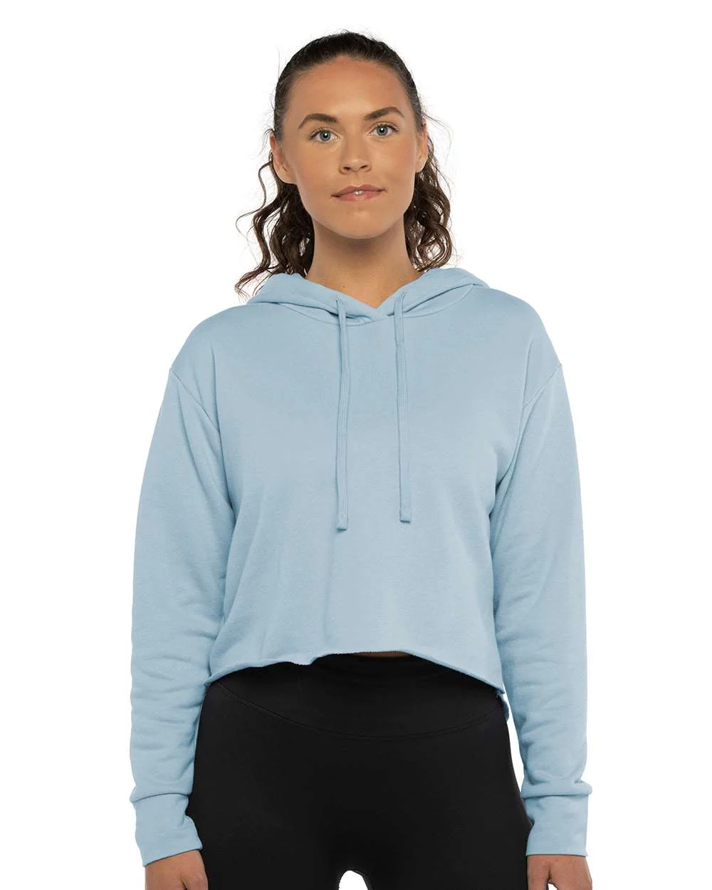 Next Level Women's Laguna Sueded Raw Edge Crop Hoodie - Image 7