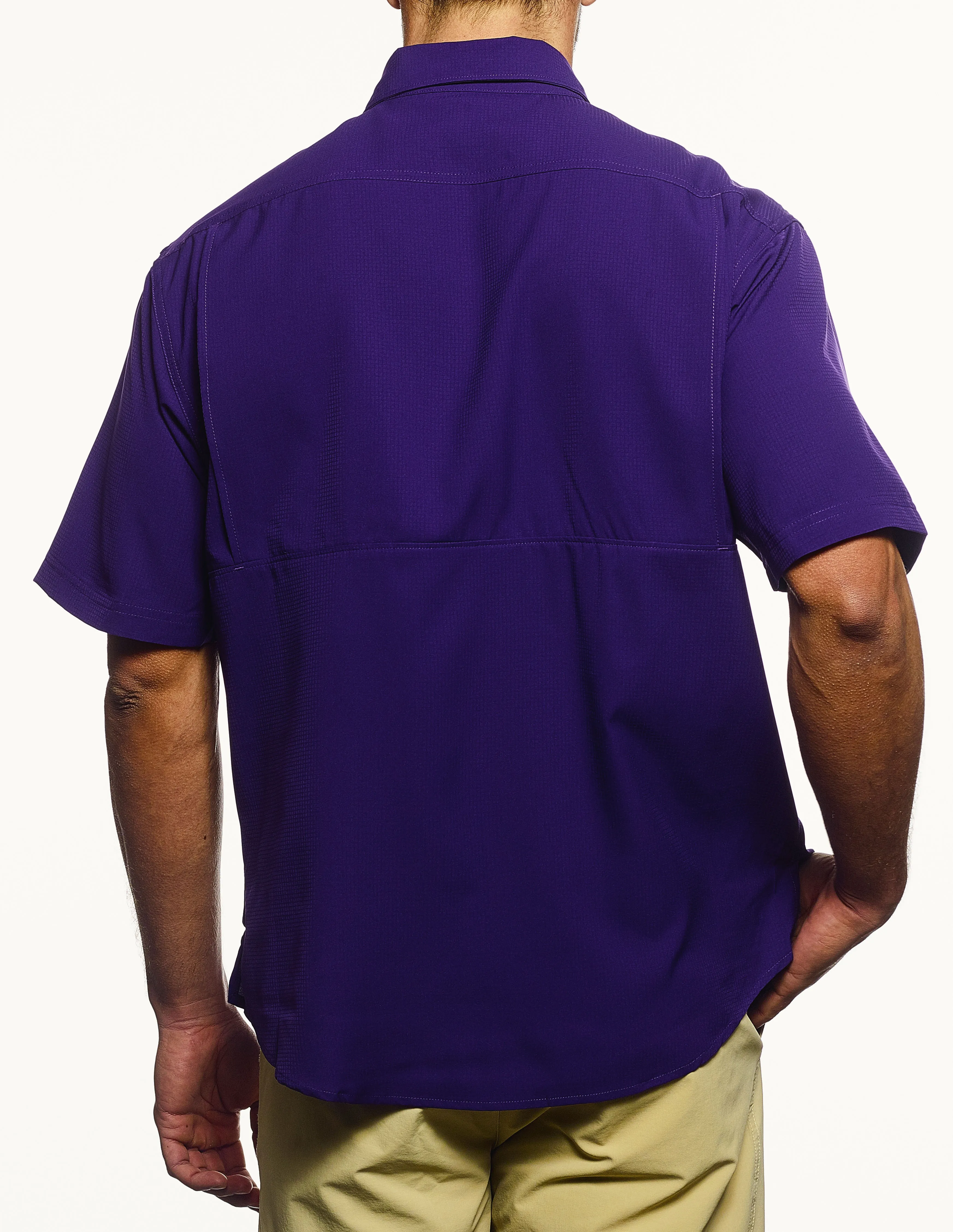 Pro Celebrity FST889 Men's Short Sleeve Pro Fishing Shirt, Purple, Medium (Clearance) - Image 2