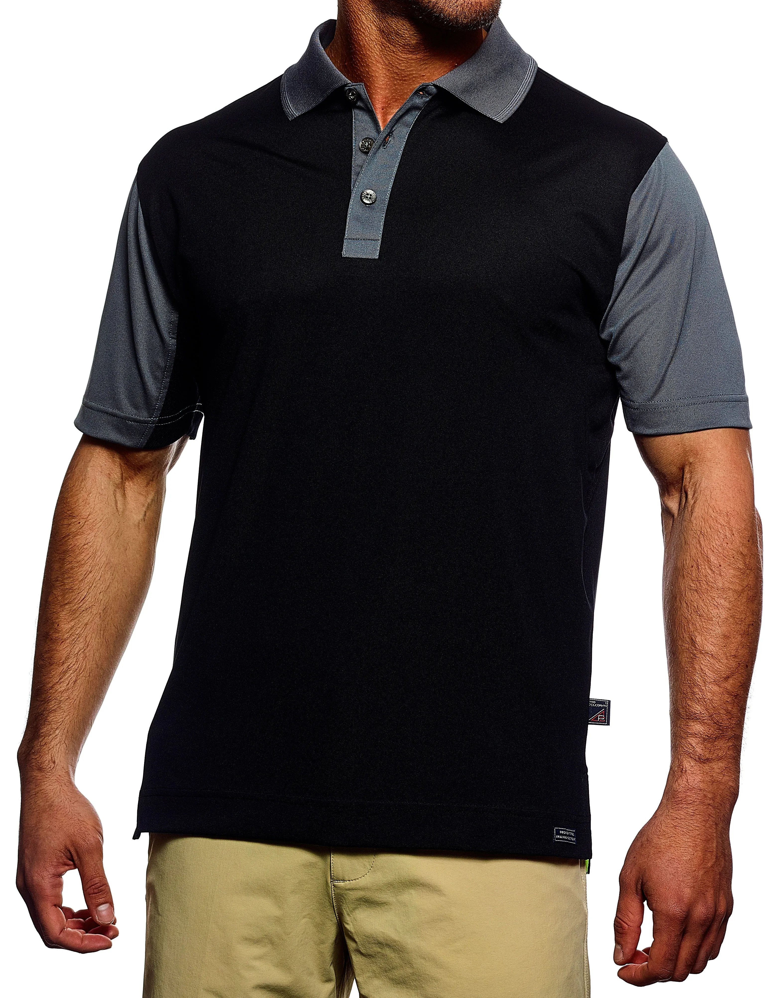 Pro Celebrity KTN347 Men's Corvette Polo Shirt, Black & Graphite, 2X-Large (Clearance) - Image 3